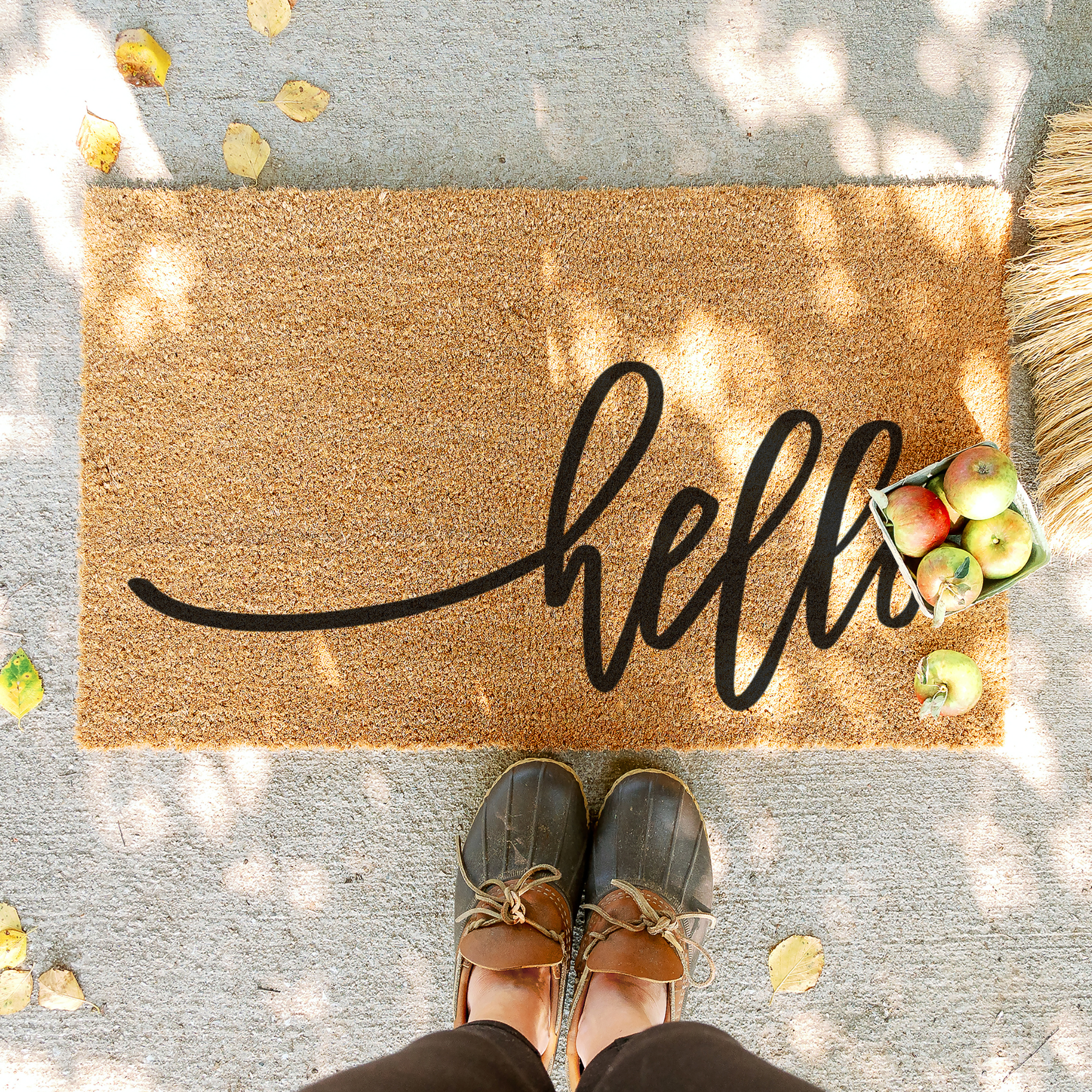 Hello Modern Script Welcome Mat