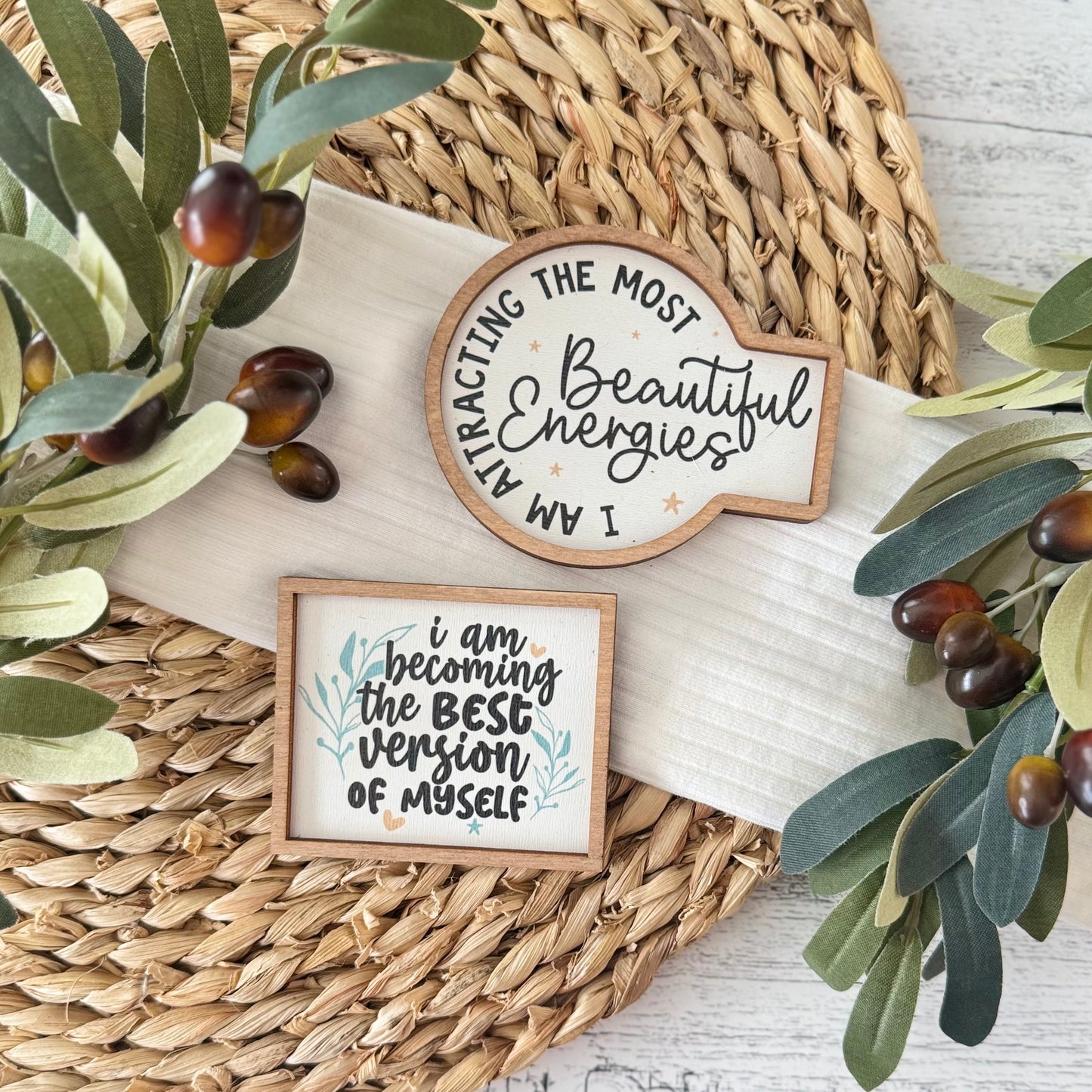 Inspirational Daily Reminder Wooden Magnets