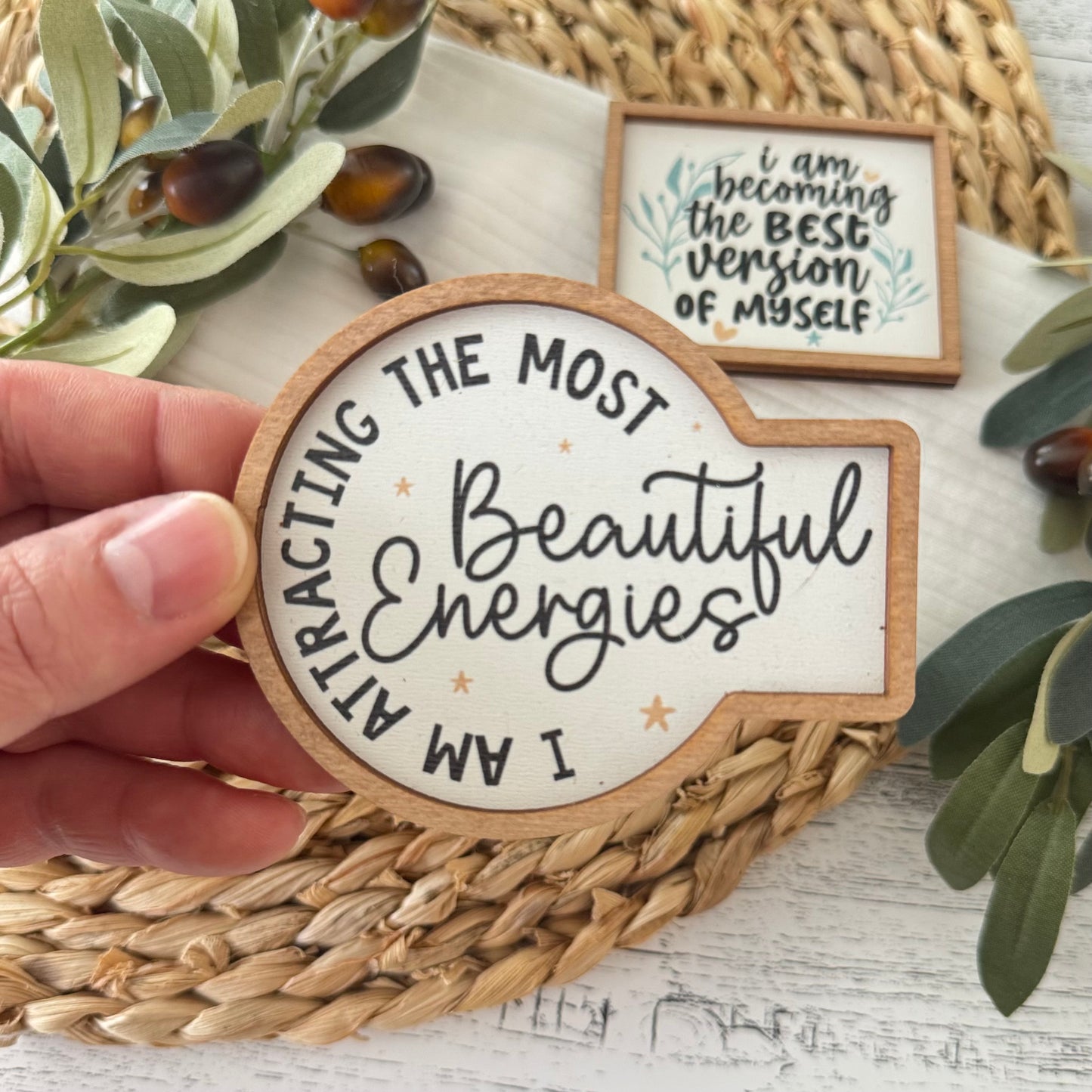 Inspirational Daily Reminder Wooden Magnets