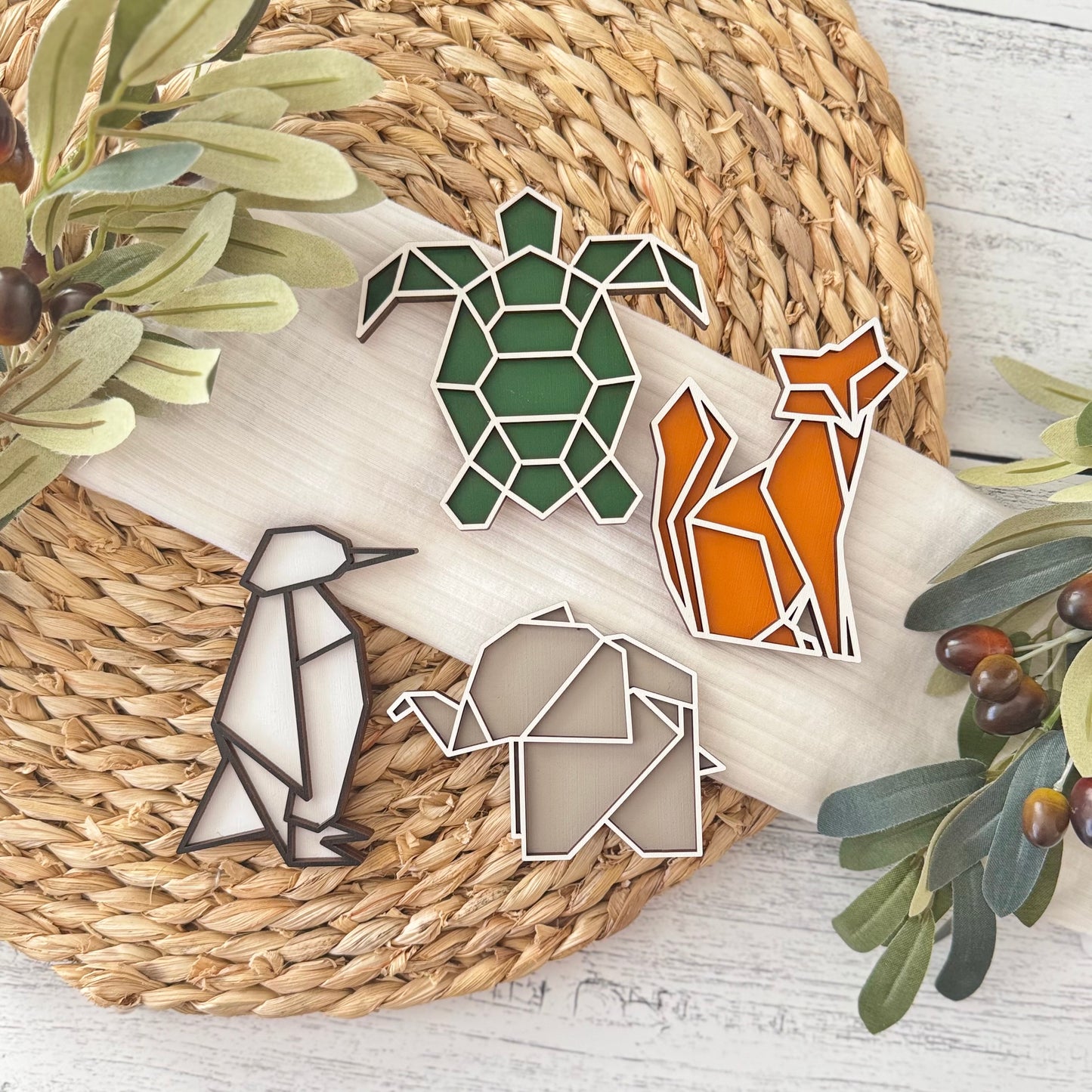 Geometric Animal Refrigerator Magnets