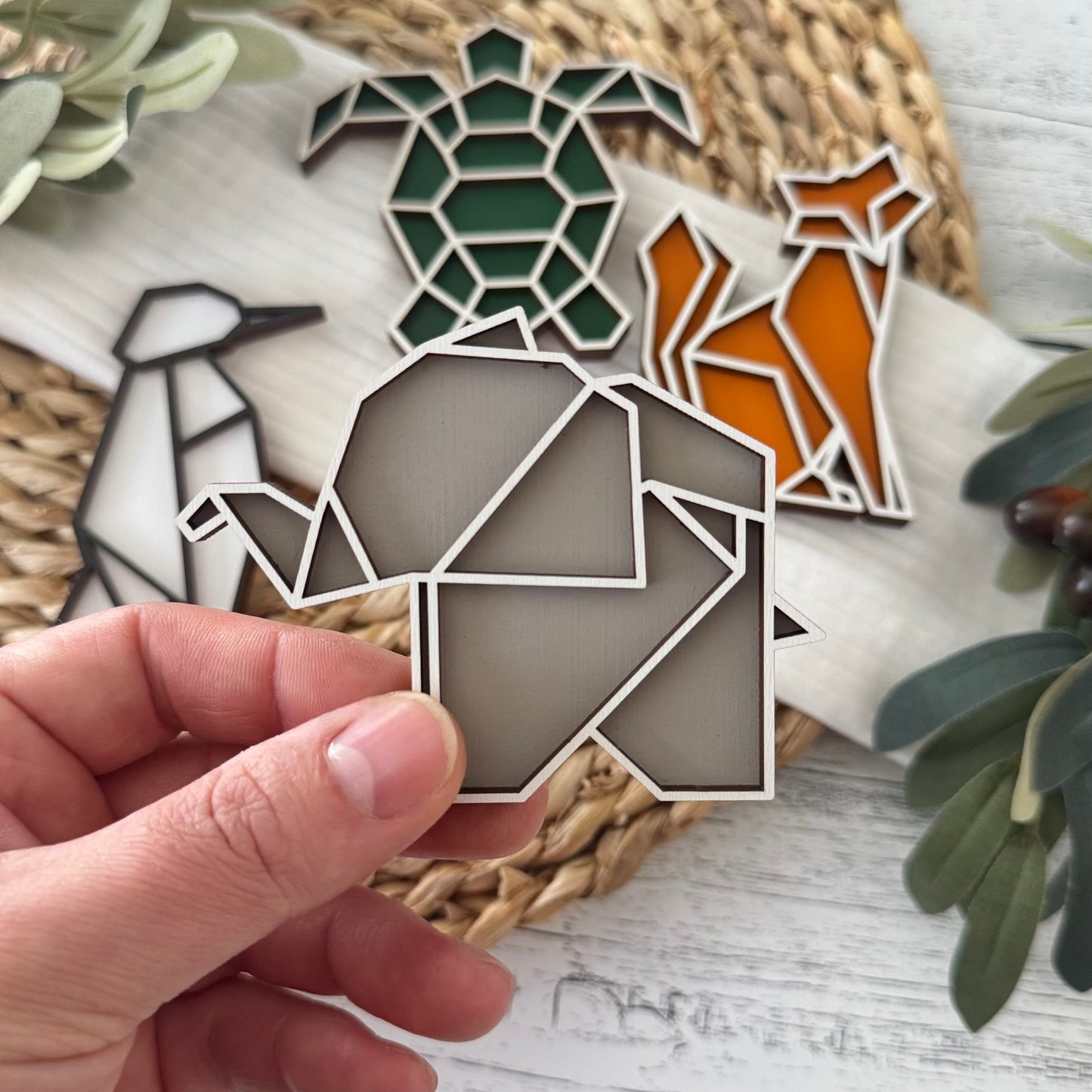 Geometric Animal Refrigerator Magnets