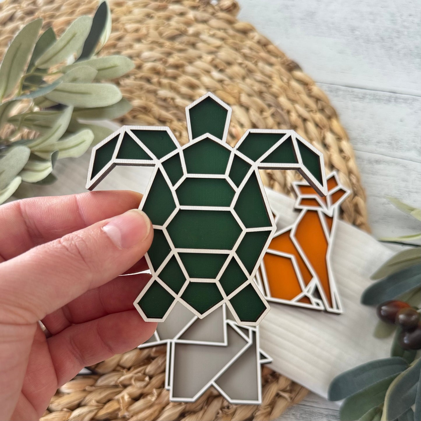 Geometric Animal Refrigerator Magnets
