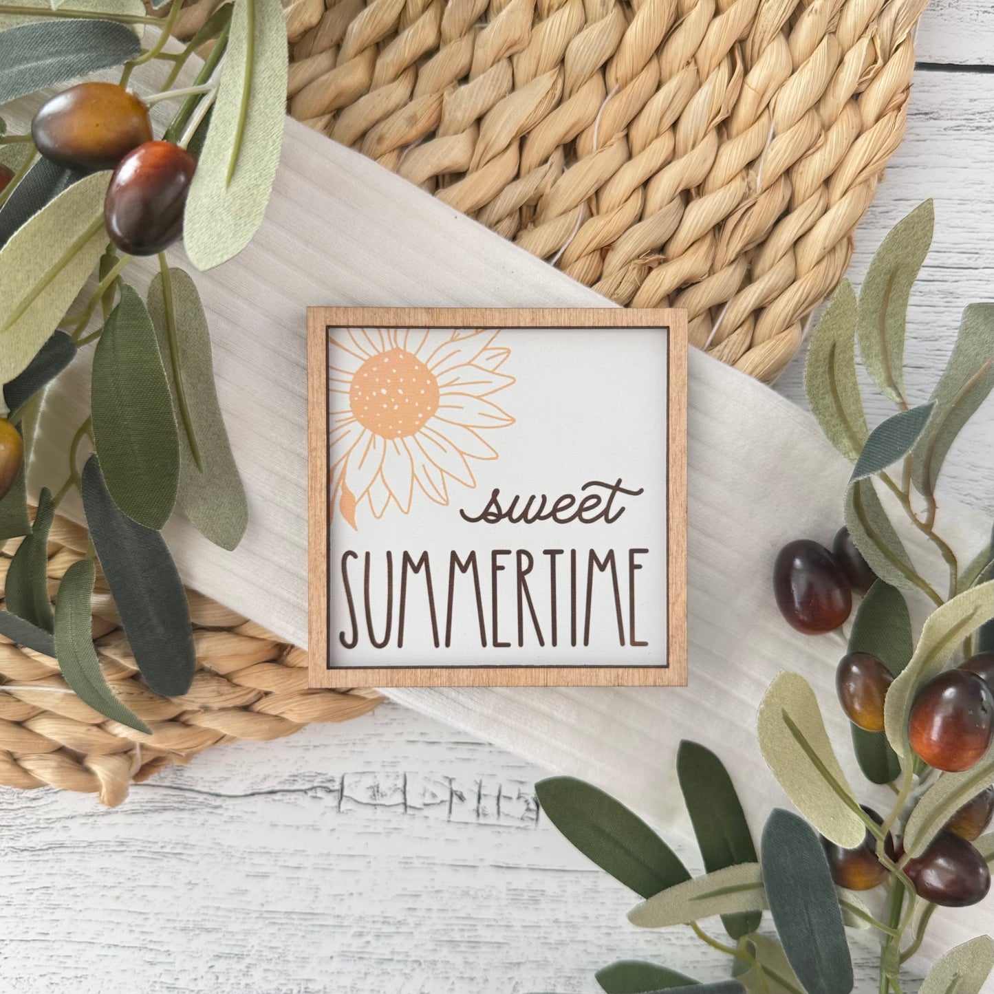 Mini Framed Summer Themed Sign | Sweet Summer Time-Sunflower