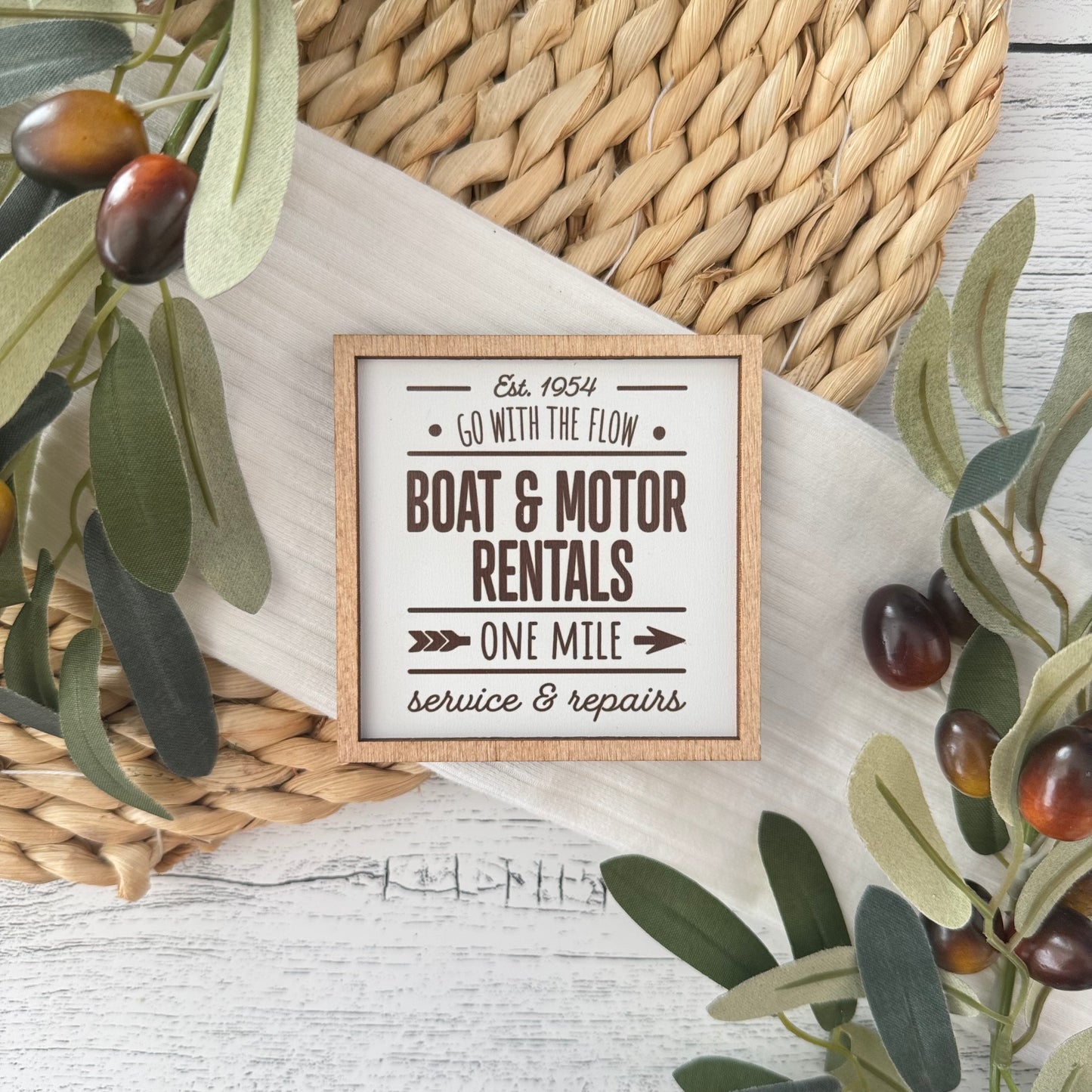 Mini Framed Nautical Themed Sign | Boat & Motor Rentals