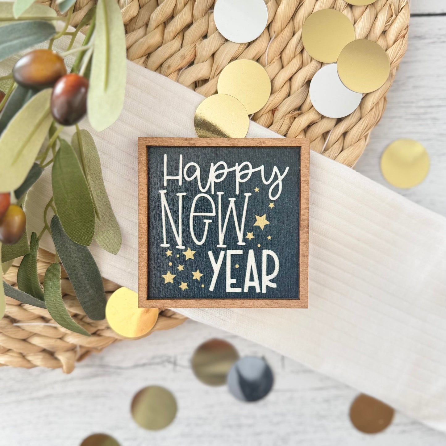 Mini Framed New Years Sign | Happy New Year Sign