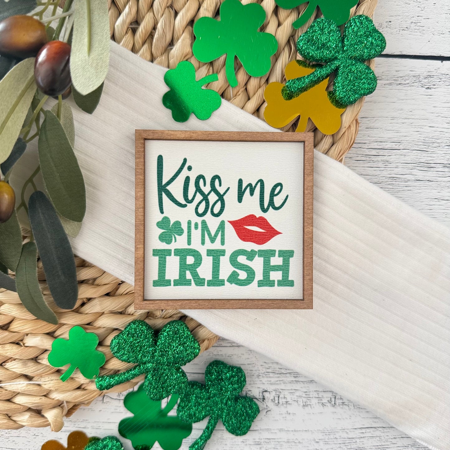 Mini Framed St. Patrick's Day Sign | Kiss Me I'm Irish
