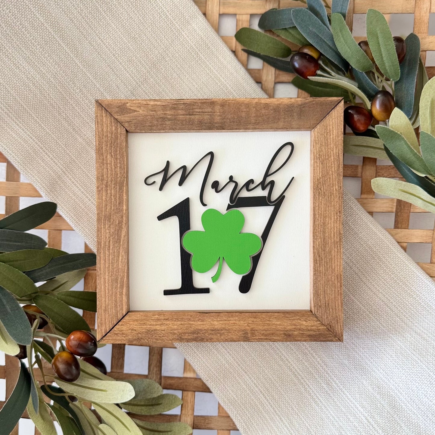 Wooden Framed St. Patrick's Day Sign