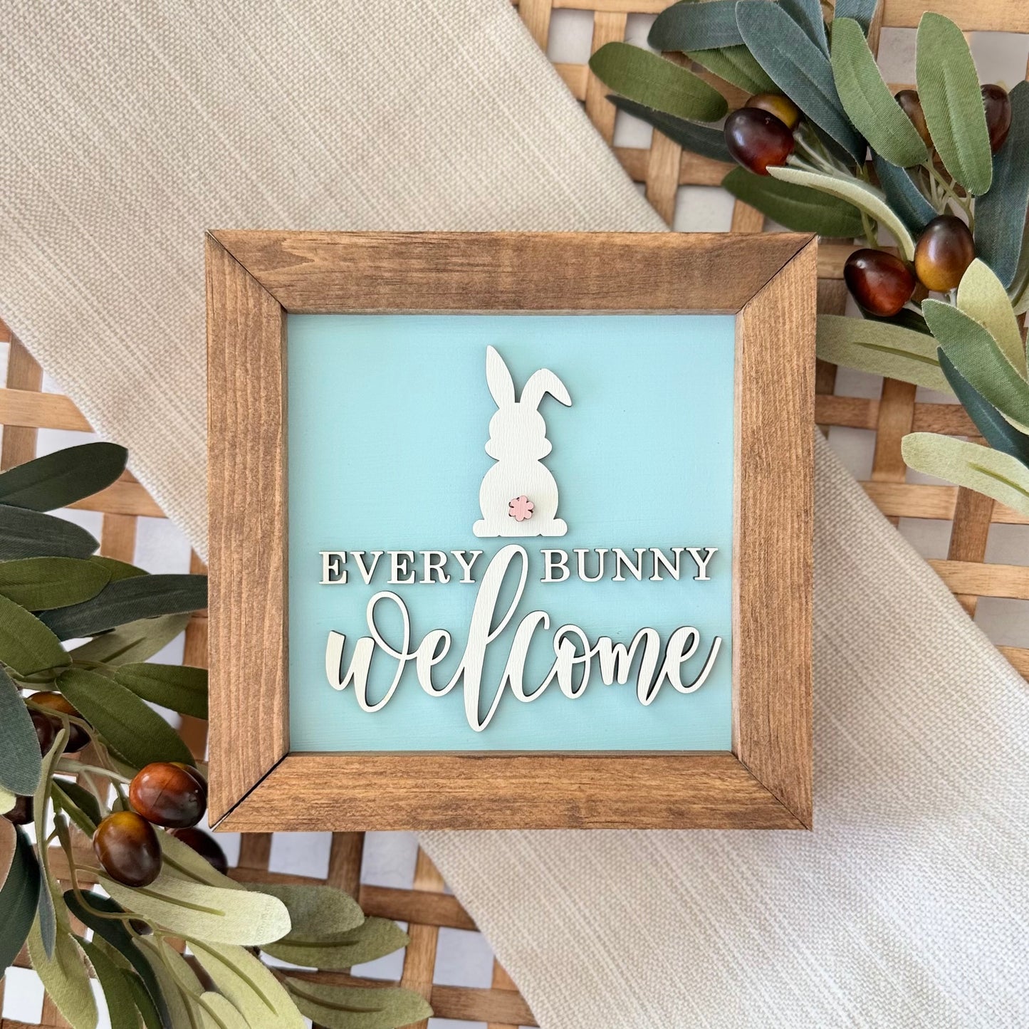 Wooden Framed Pastel Easter Sign