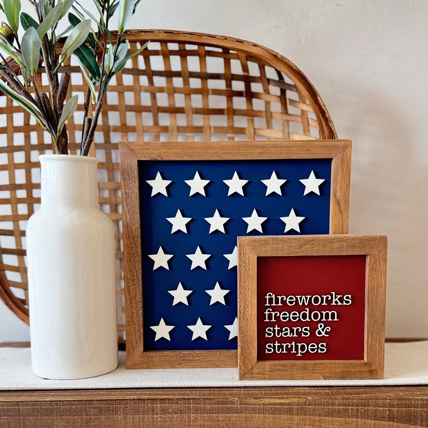 Wooden Framed 4th of July Sign