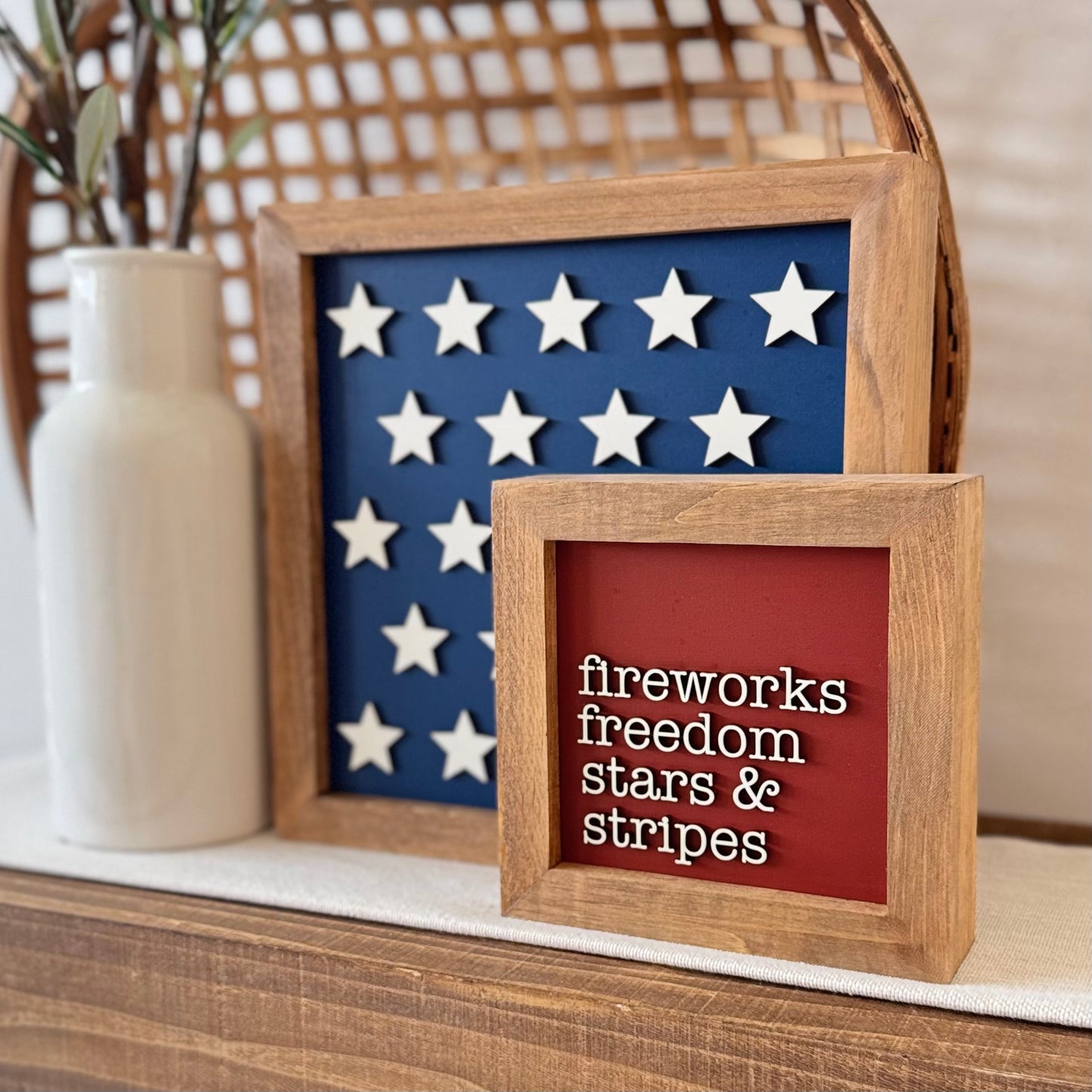 Wooden Framed 4th of July Sign