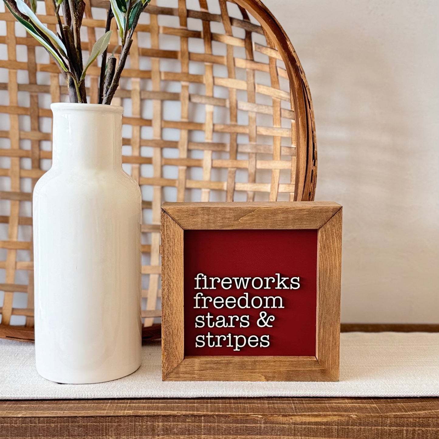 Wooden Framed 4th of July Sign