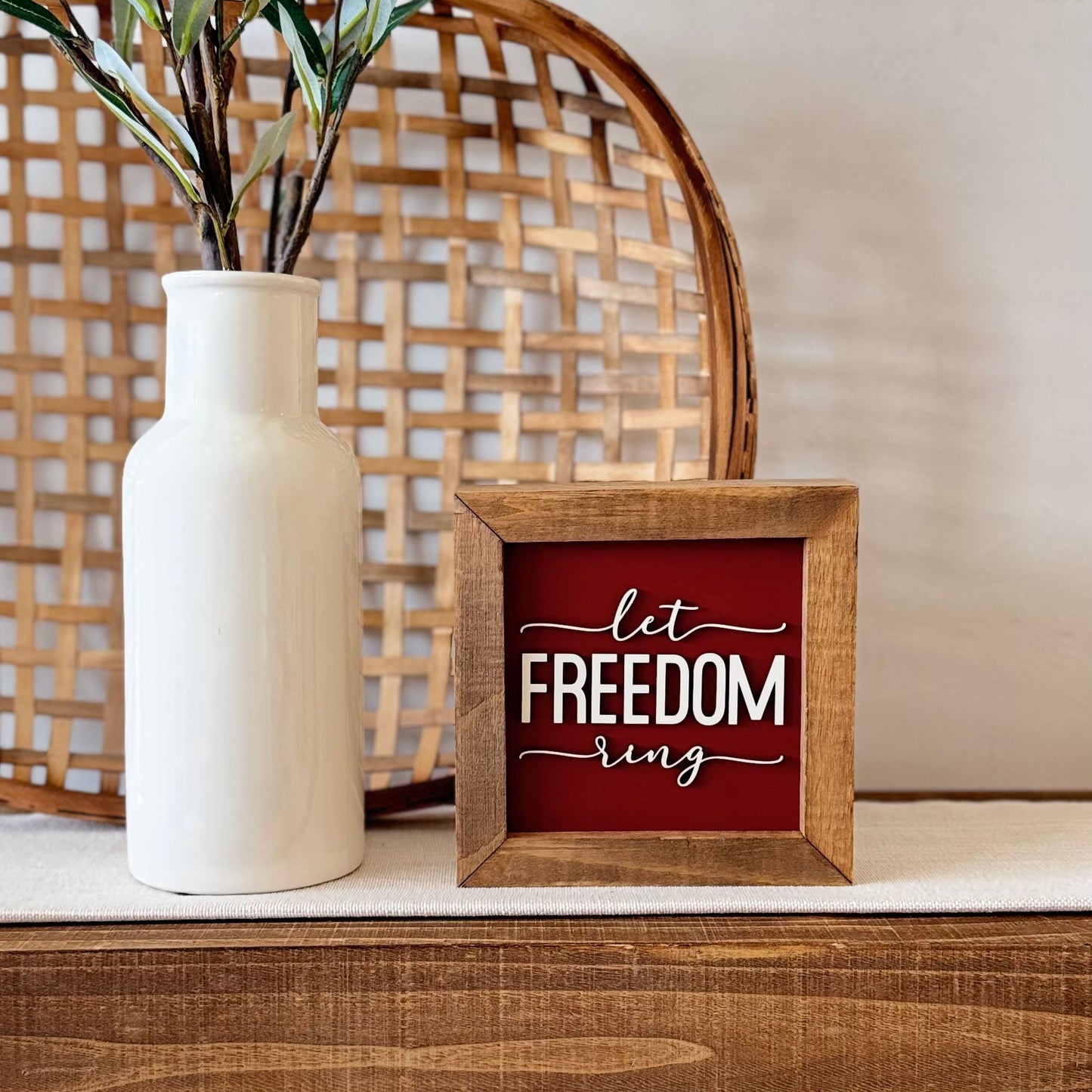 Wooden Framed 4th of July Sign