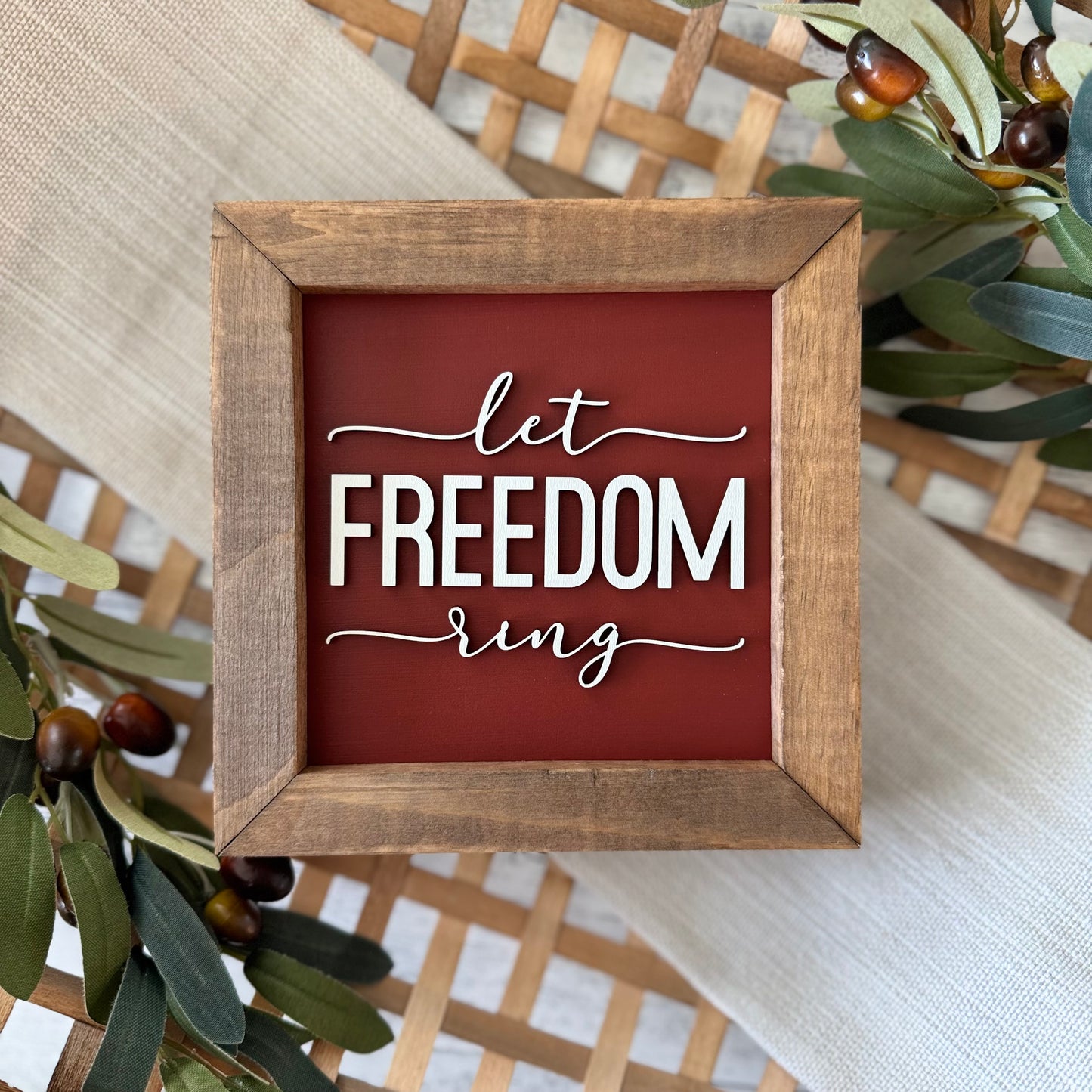Wooden Framed 4th of July Sign