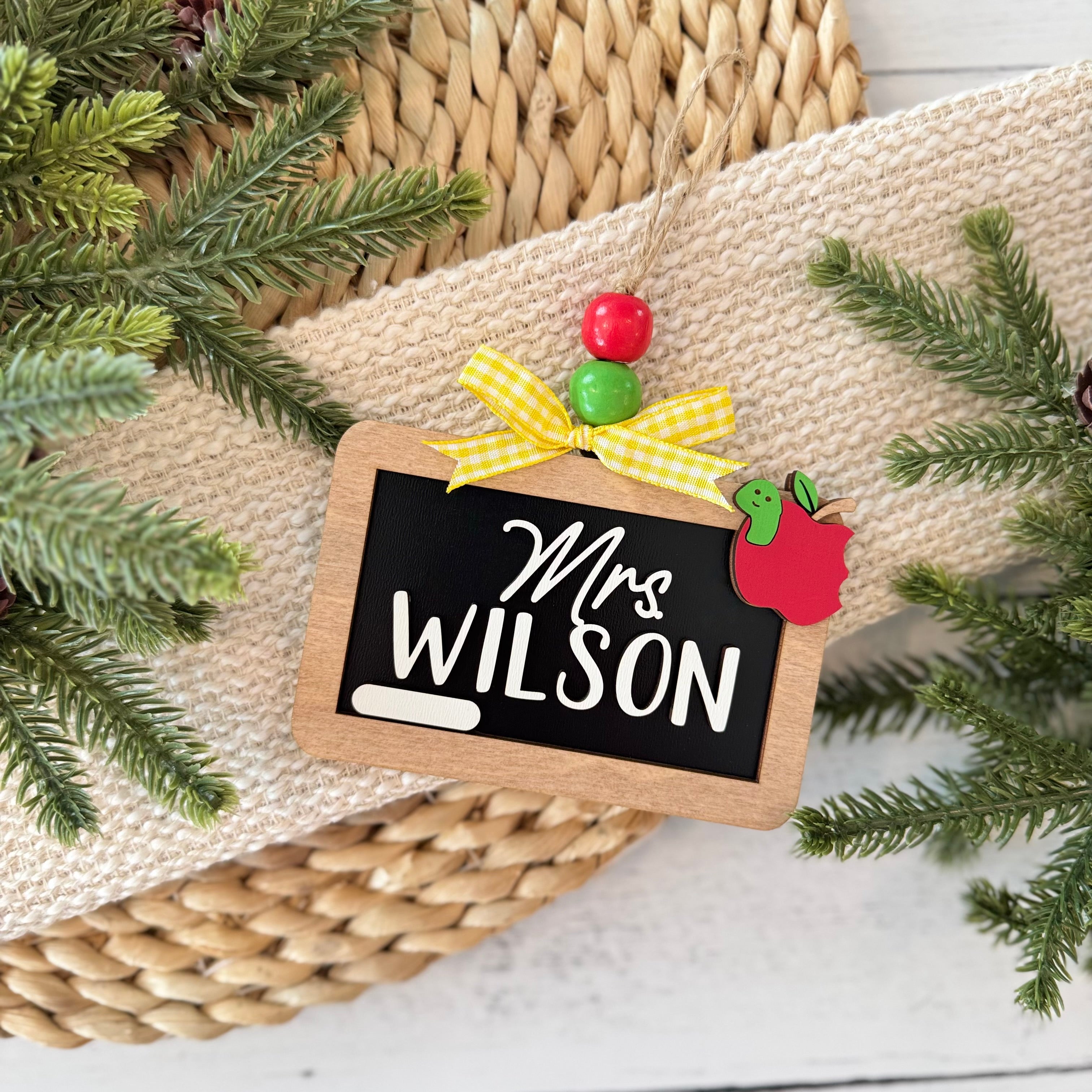 Personalized Teacher Chalkboard Ornament