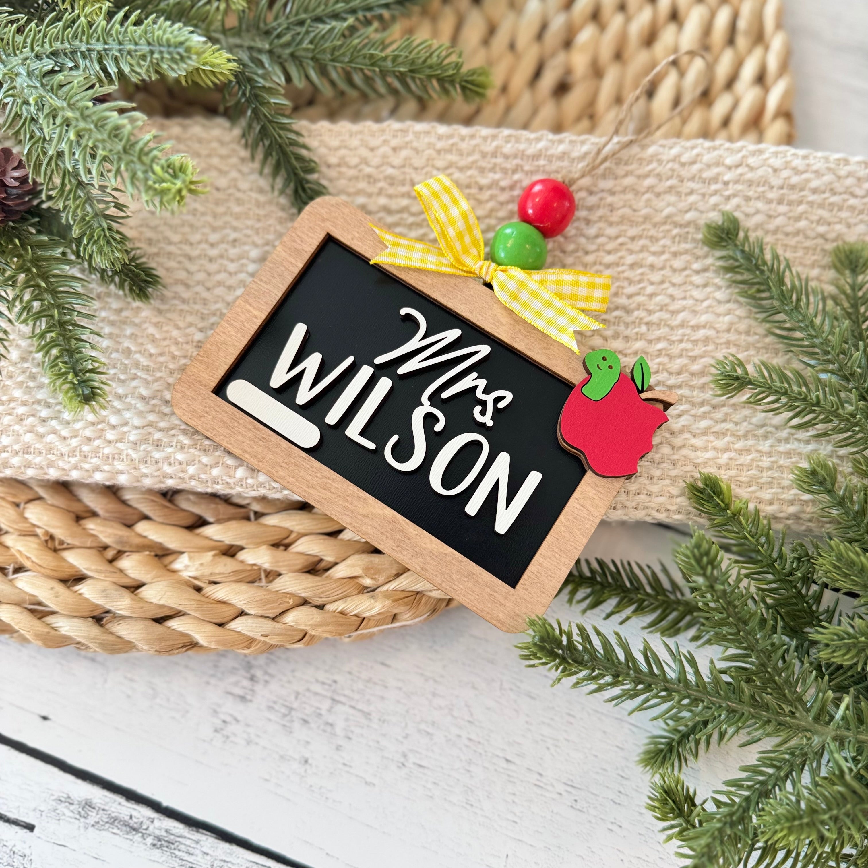 Personalized Teacher Chalkboard Ornament