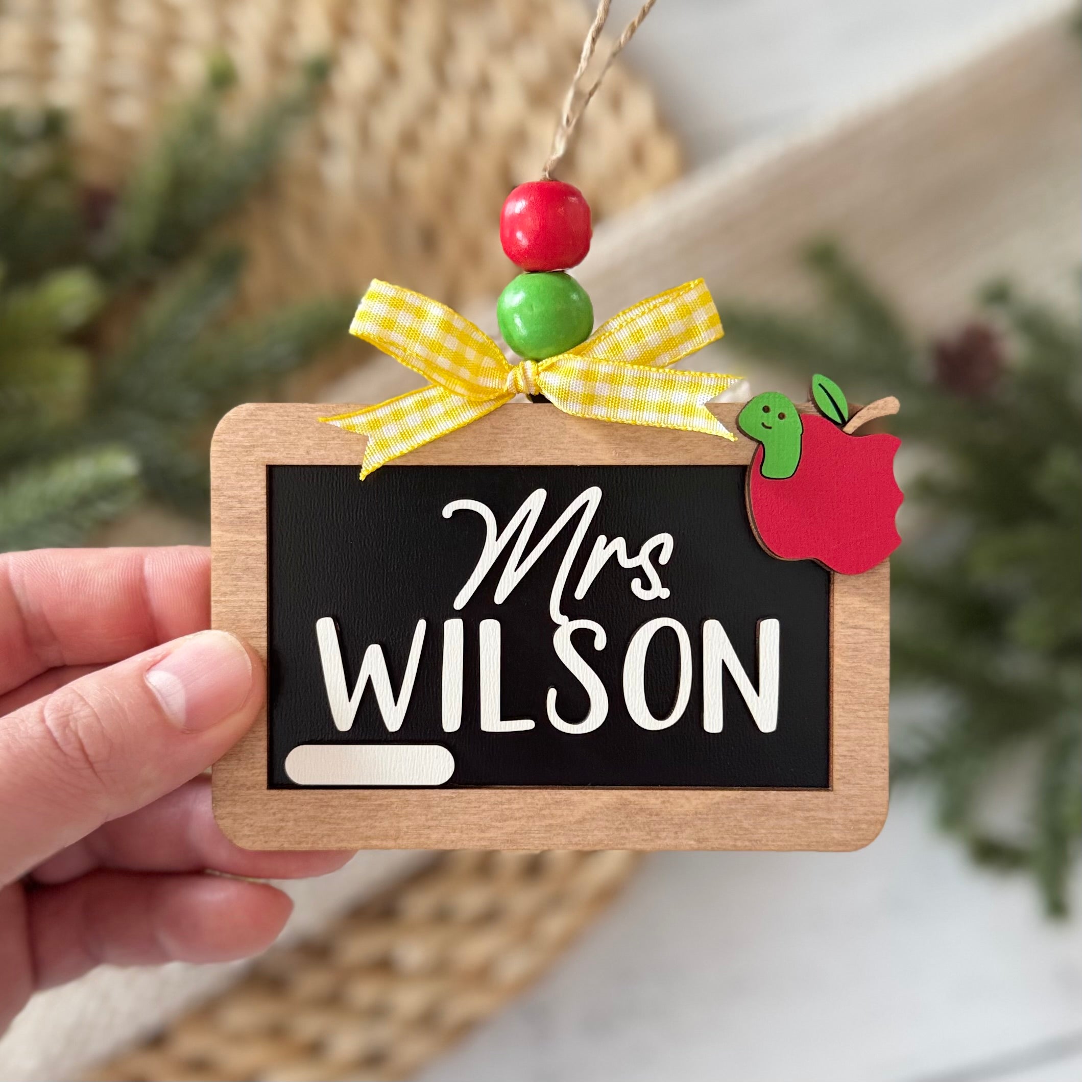 Personalized Teacher Chalkboard Ornament
