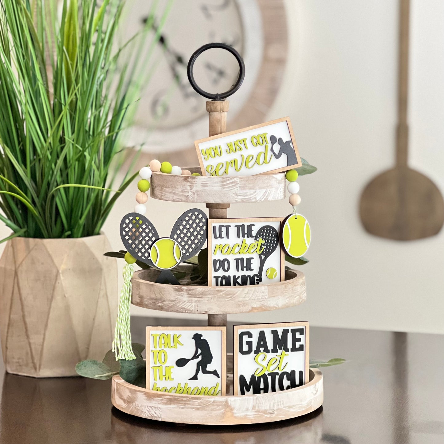 Tennis Themed Wooden Bead Garland