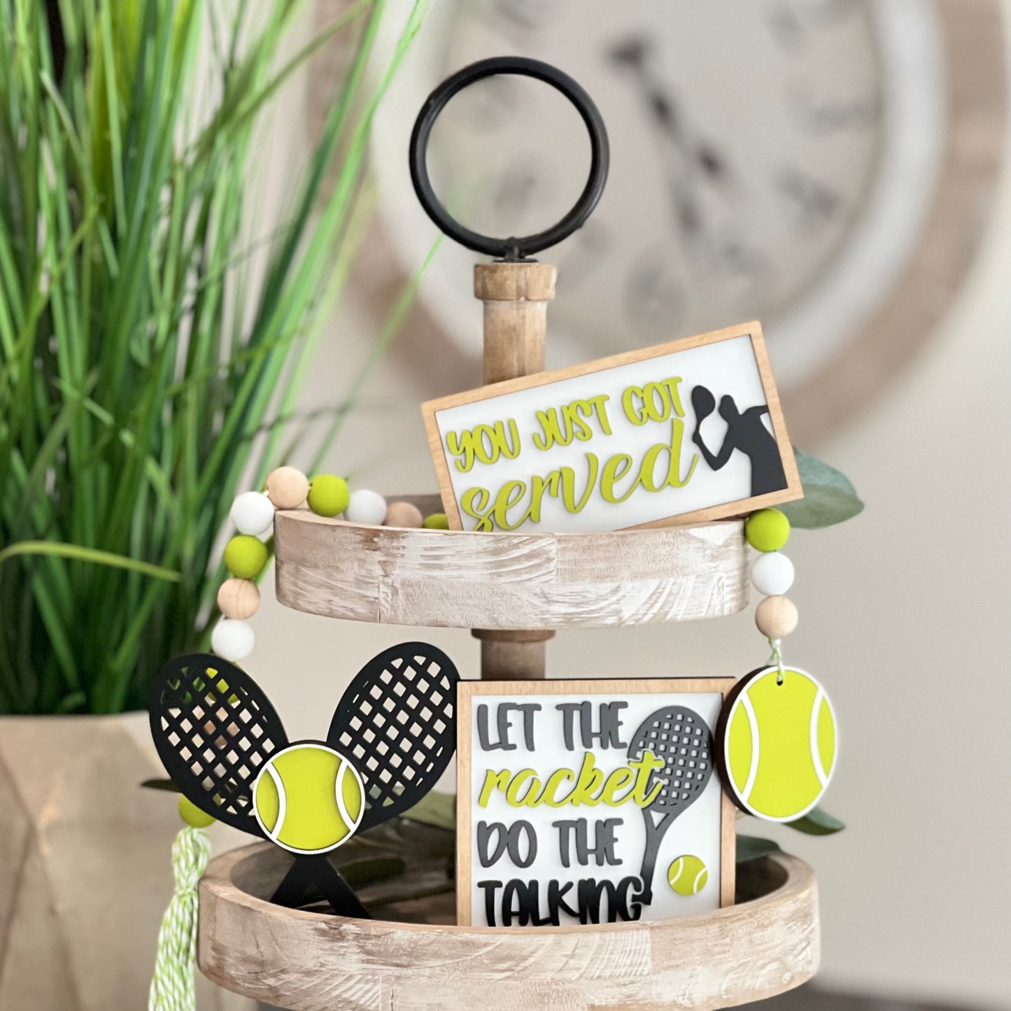 Tennis Themed Tiered Tray Decor Bundle