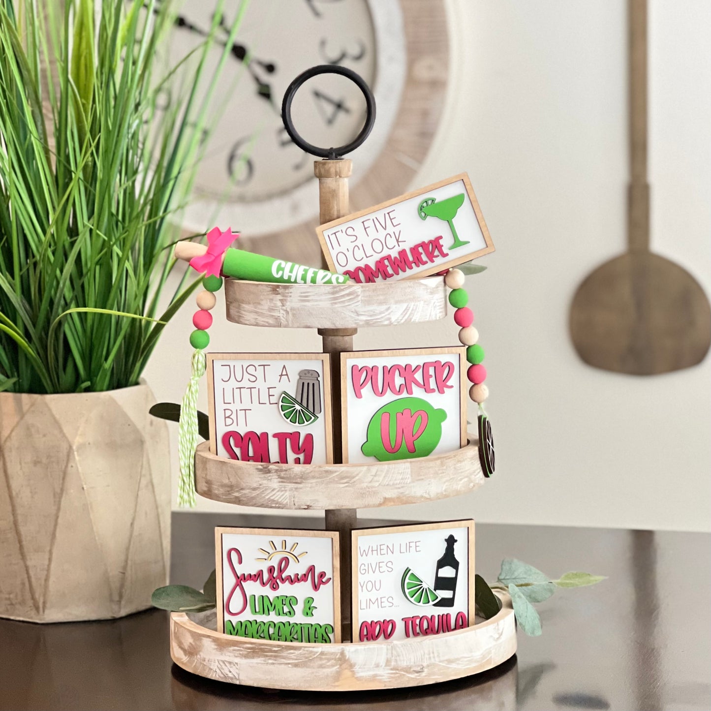 Margarita Themed Wooden Bead Garland