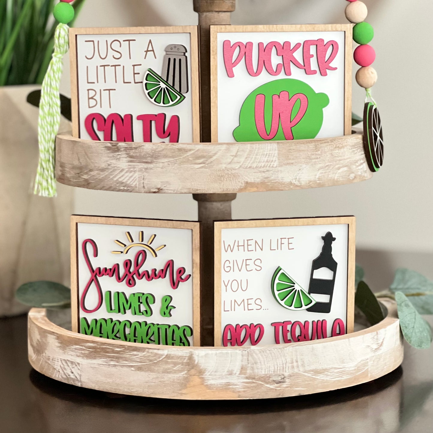 Margarita Themed Tiered Tray Decor Bundle