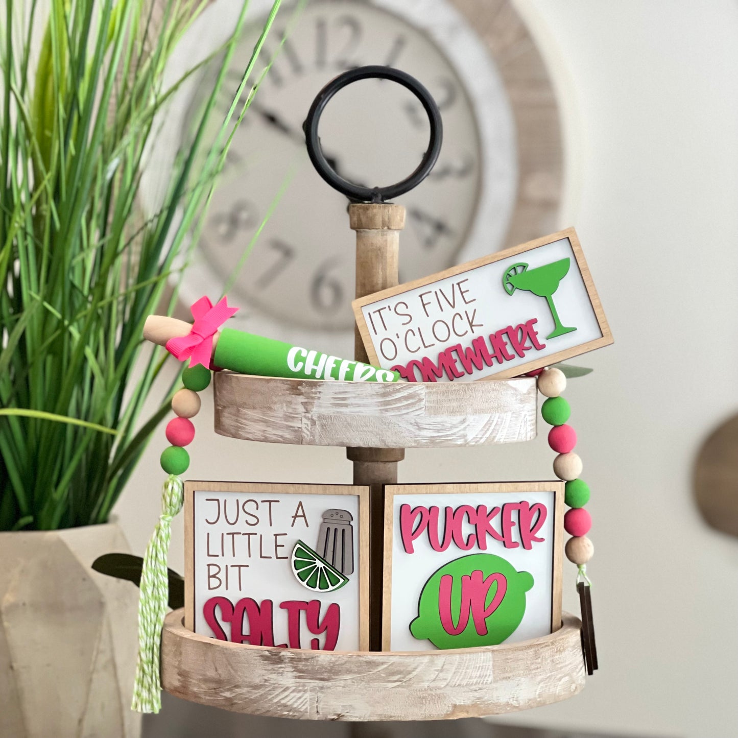 Margarita Themed Tiered Tray Decor Bundle