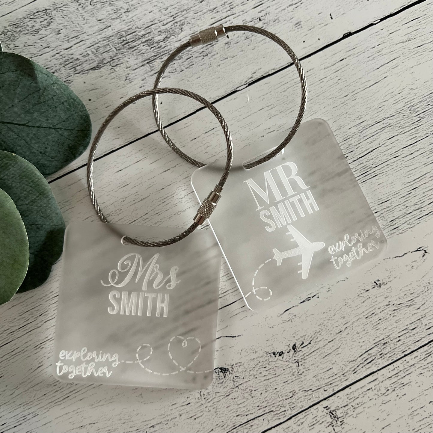 Personalized Mr & Mrs Luggage Tag