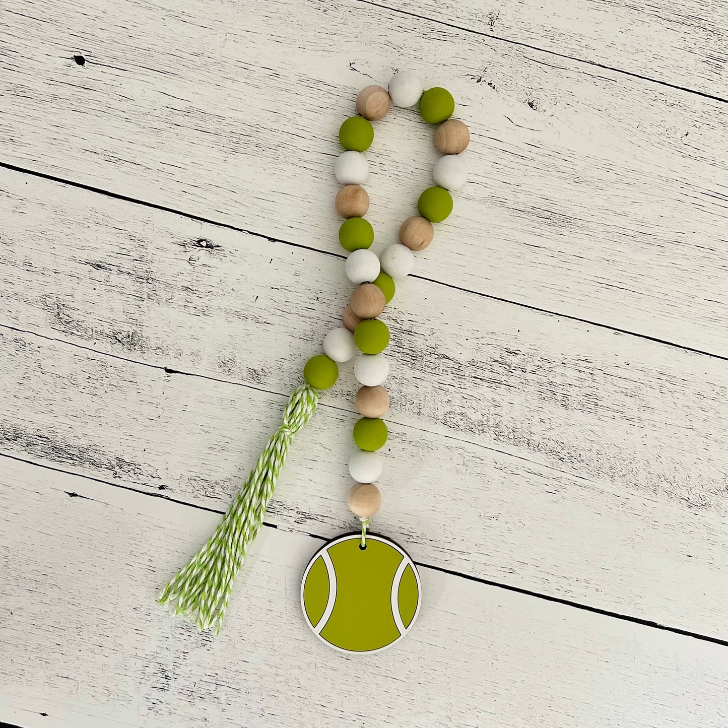 Tennis Themed Wooden Bead Garland