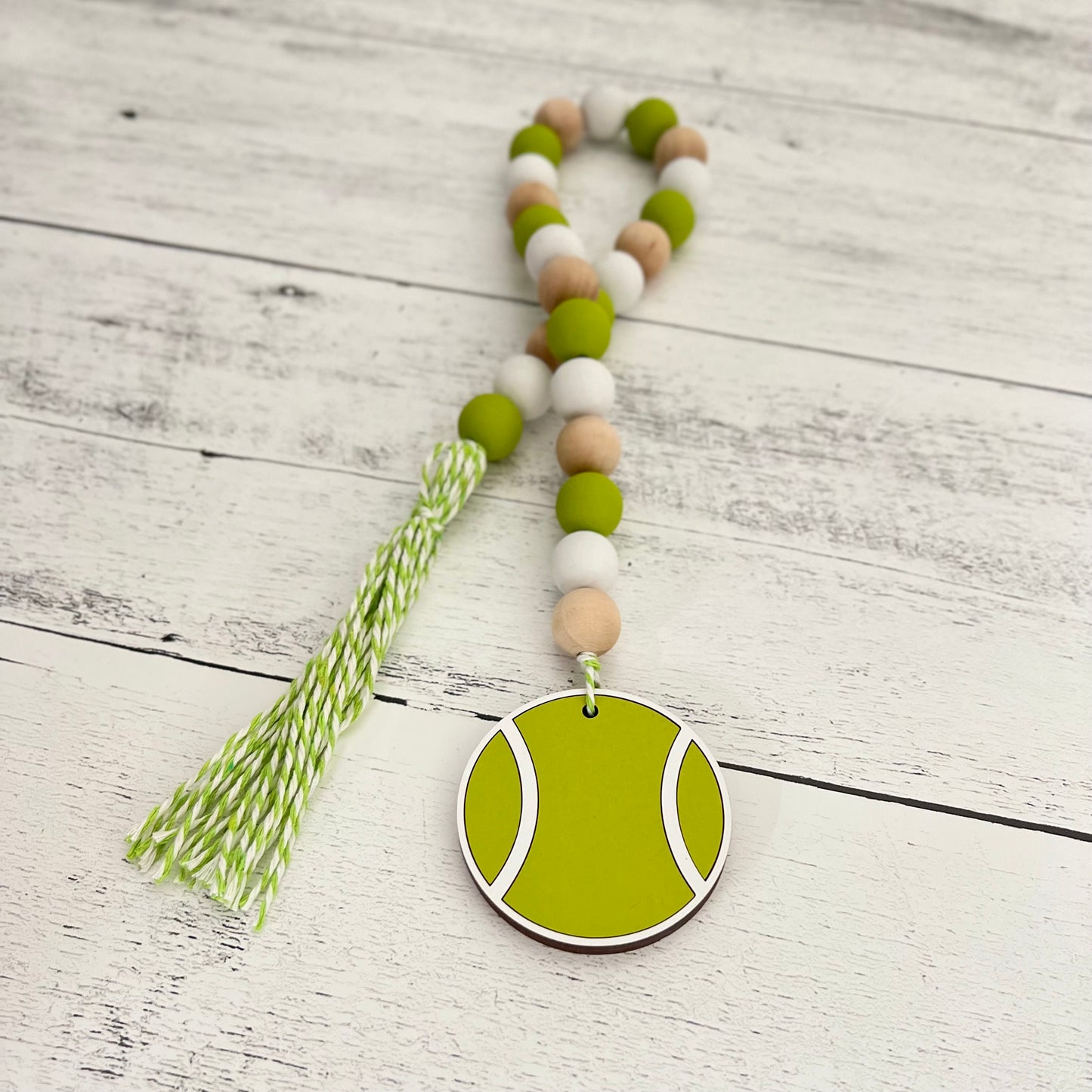 Tennis Themed Wooden Bead Garland