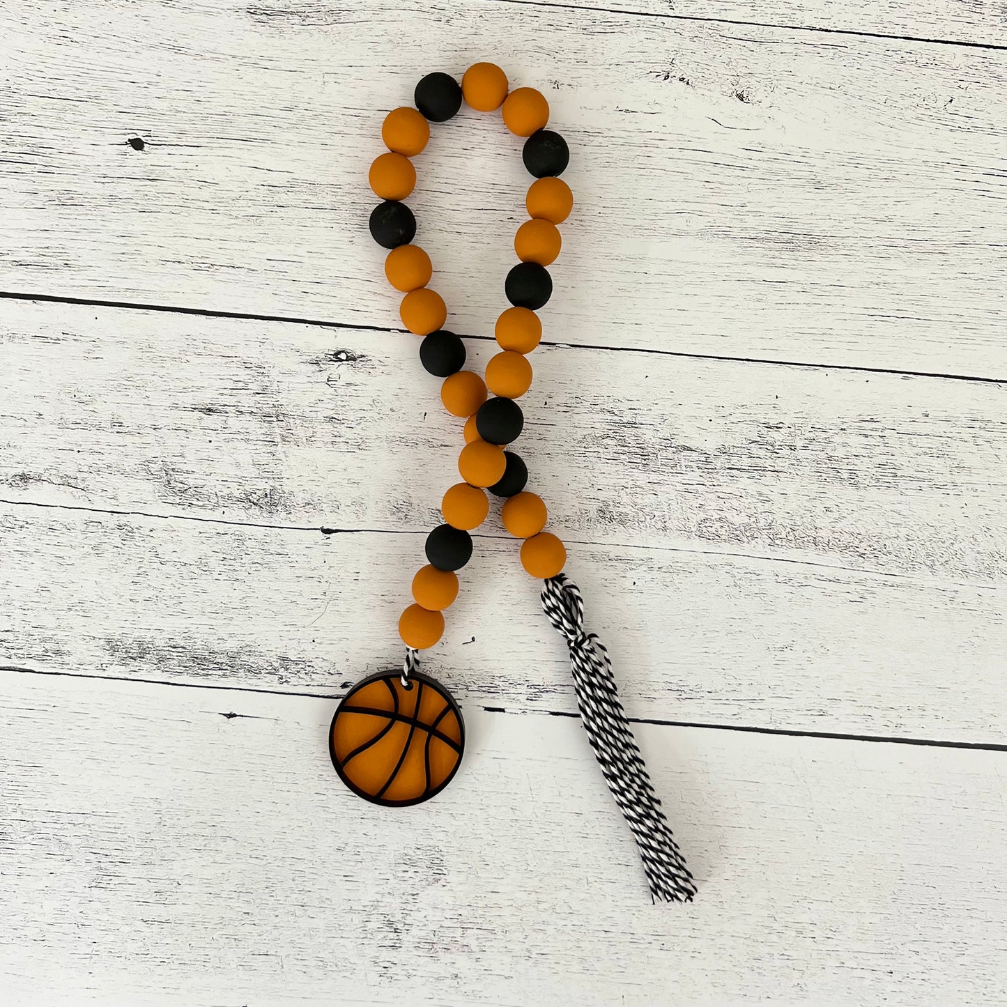 Basketball Themed Wooden Bead Garland
