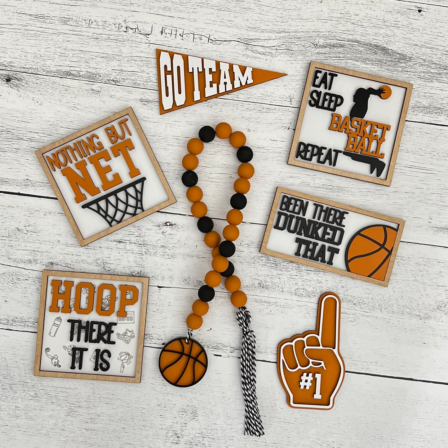 Basketball Themed Tiered Tray Decor Bundle