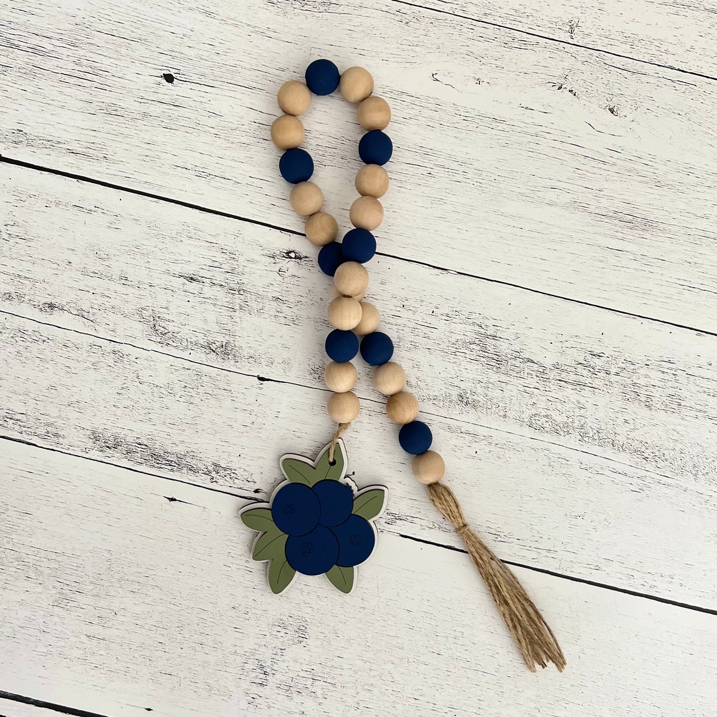 Blueberry Themed Wooden Bead Garland