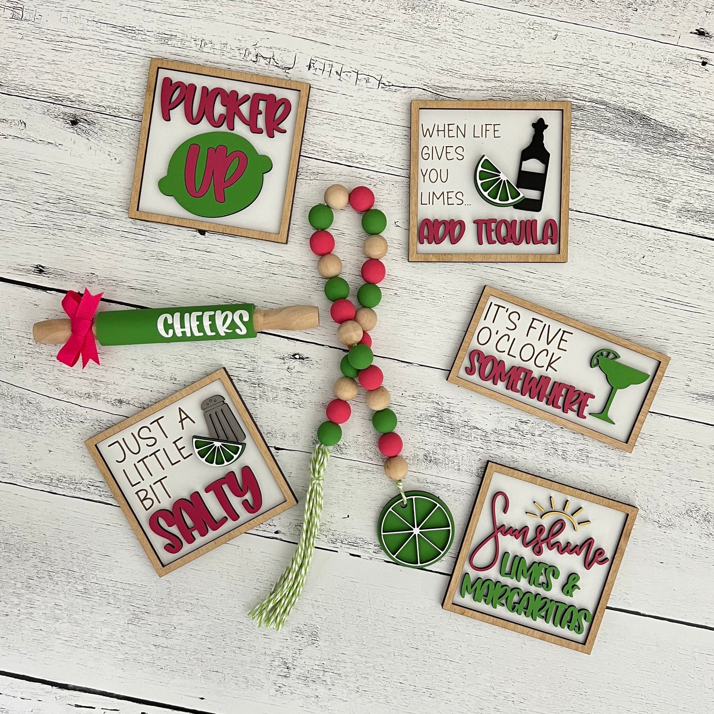 Margarita Themed Tiered Tray Decor Bundle