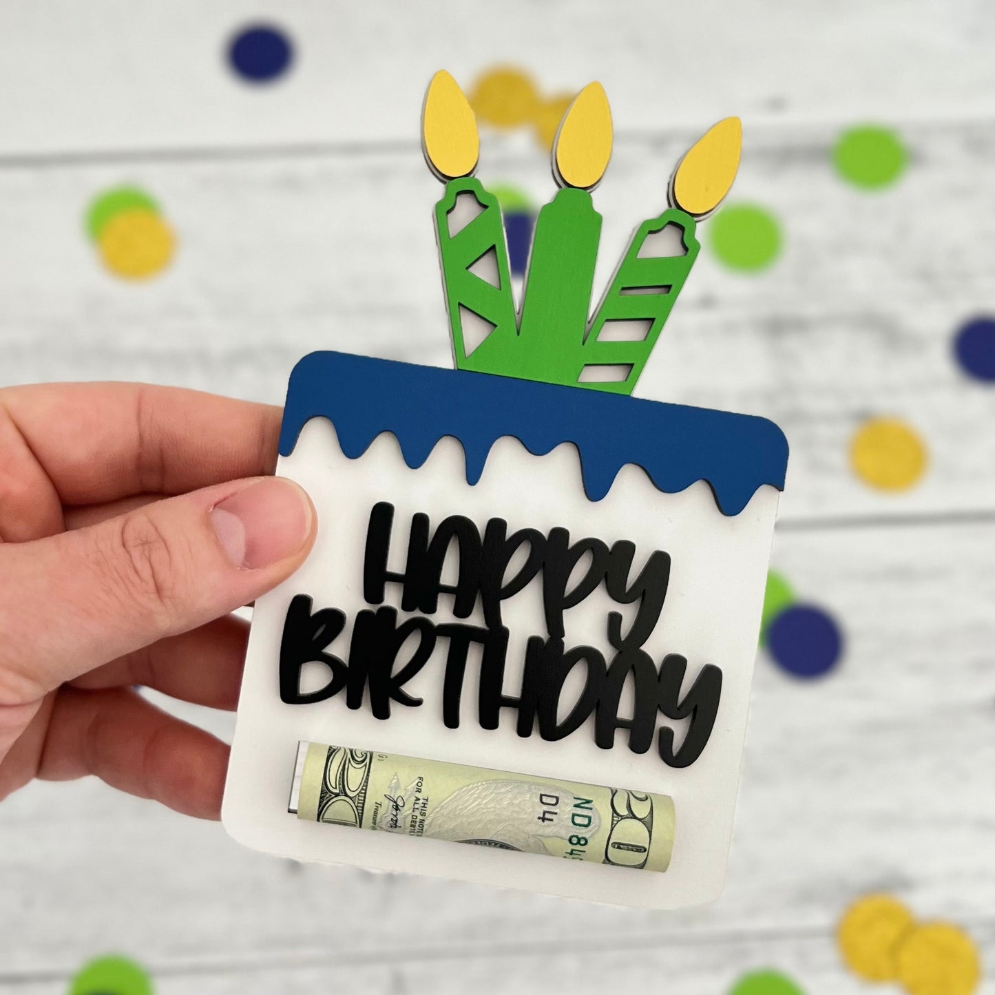 Birthday Money Card | Green/Blue