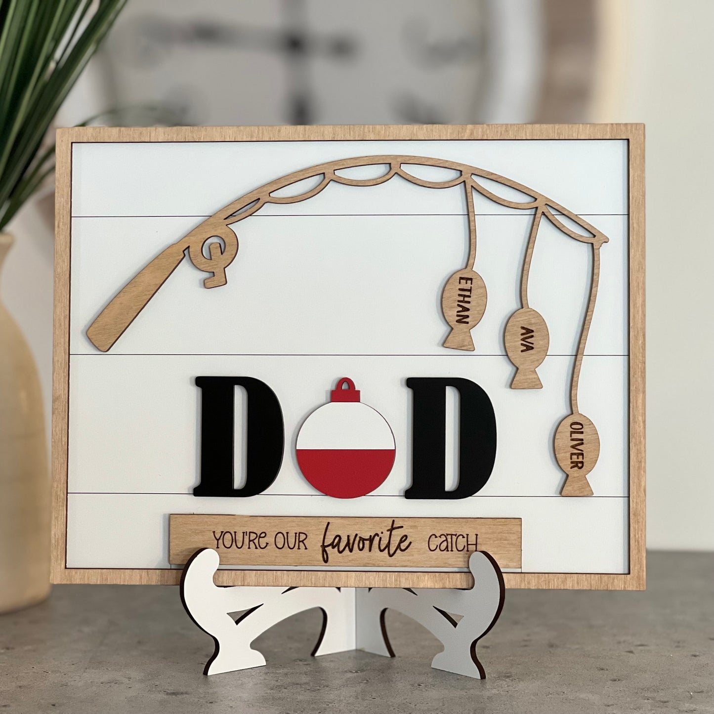 Personalized Father's Day Sign | Dad You're Our Favorite Catch
