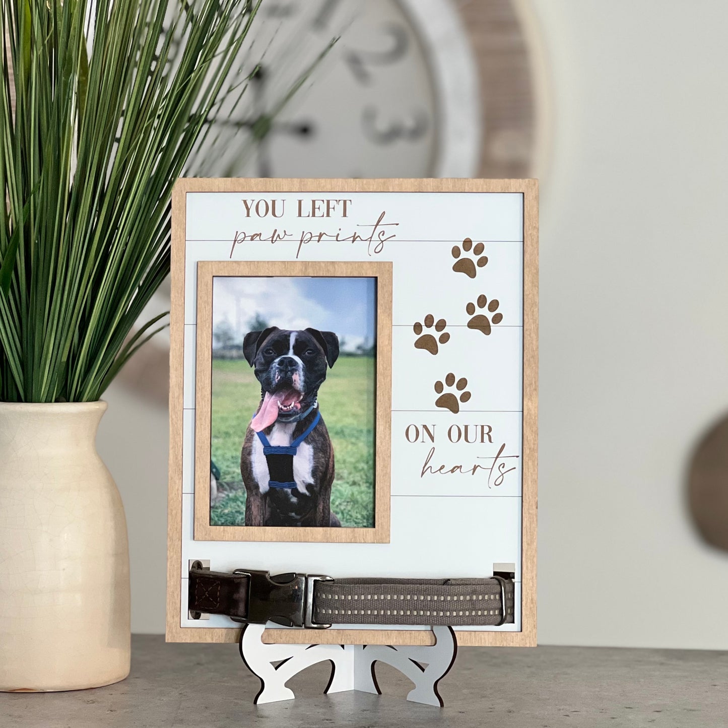 Pet Memorial Photo Frame With Collar Holder