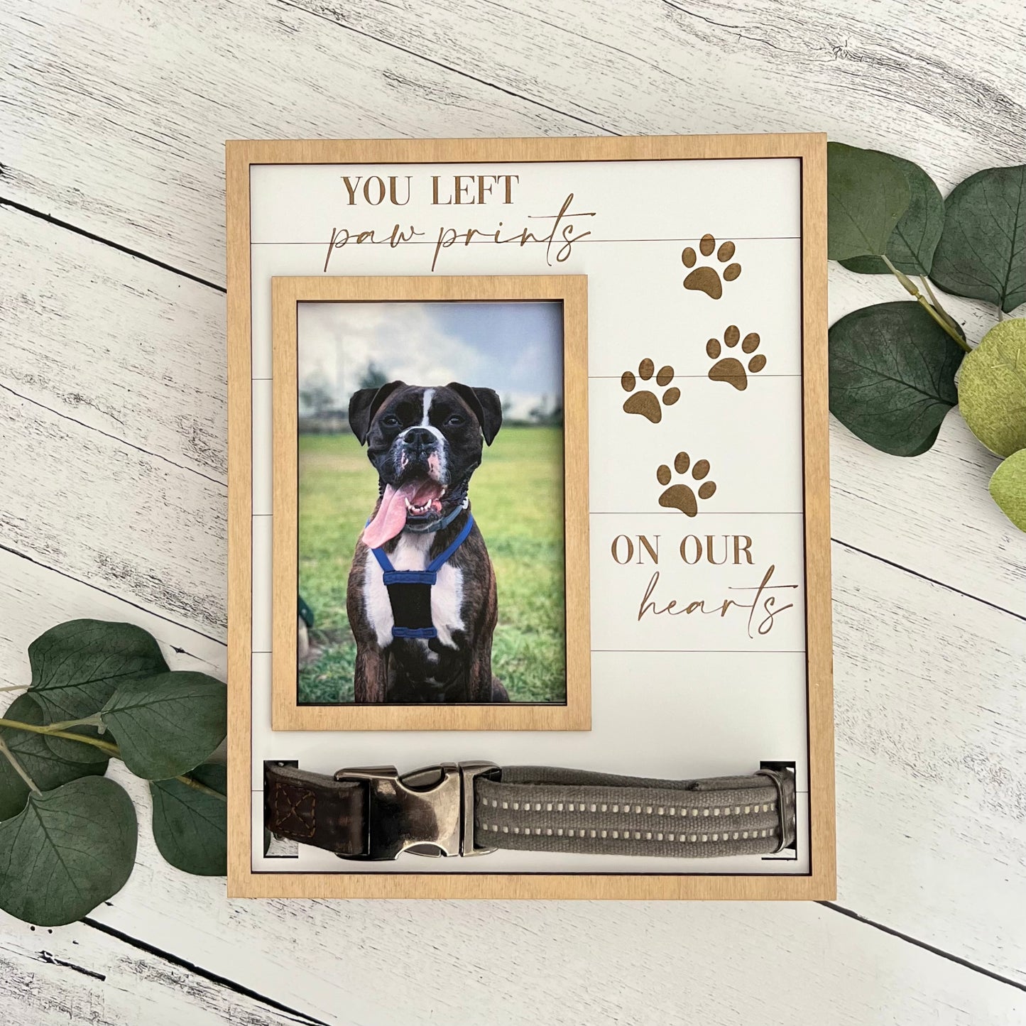 Pet Memorial Photo Frame With Collar Holder