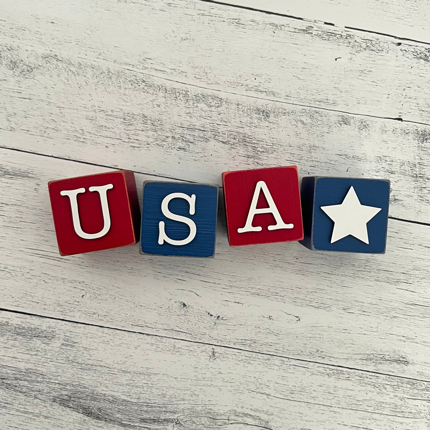 SET | Patriotic USA Wooden Blocks