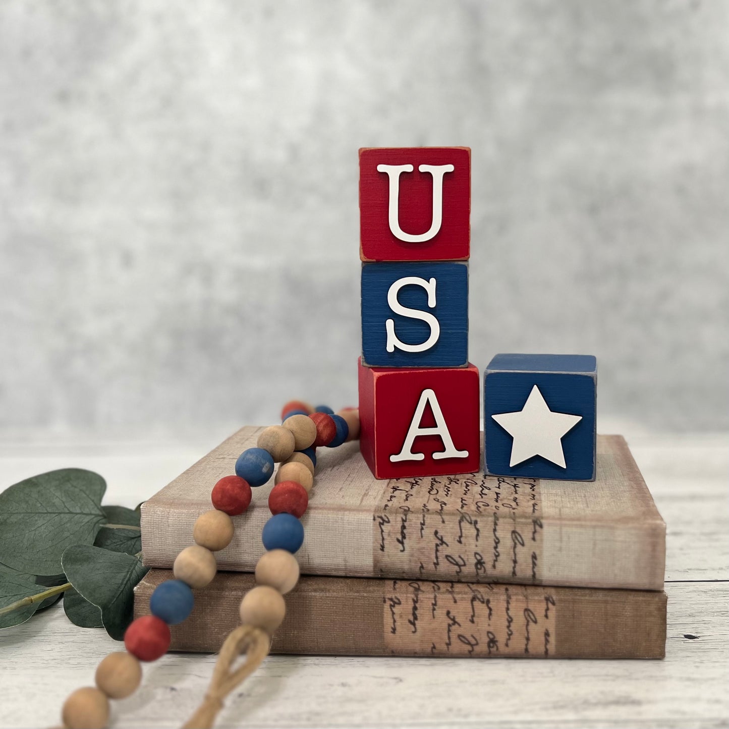 SET | Patriotic USA Wooden Blocks