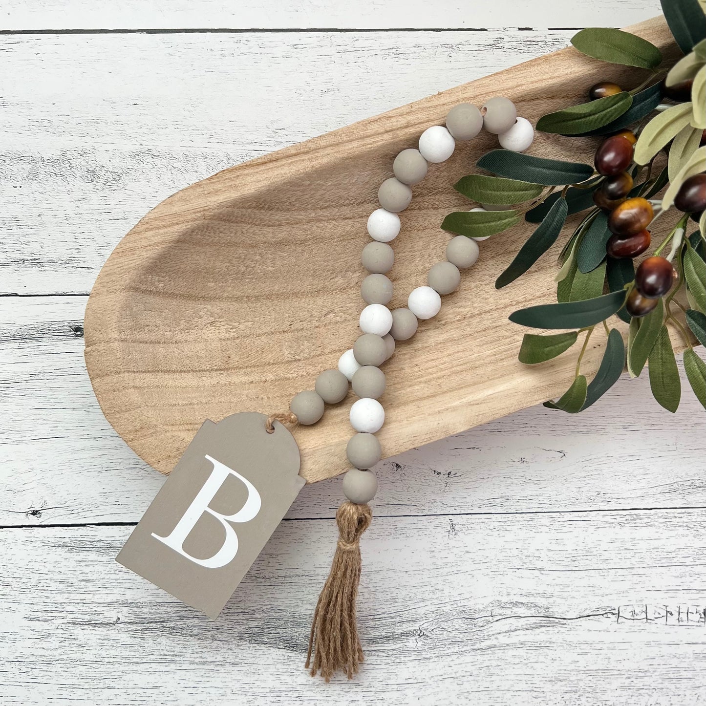 Personalized Wooden Bead Garland