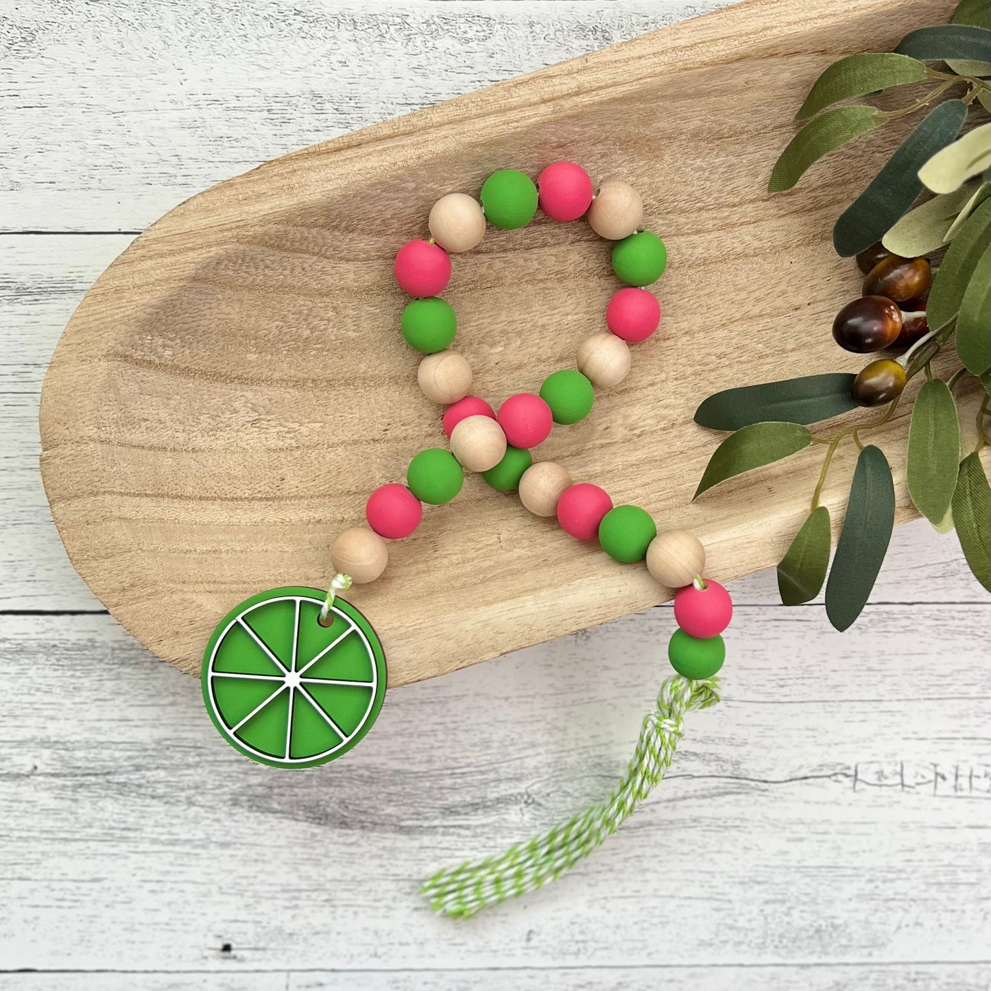 Margarita Themed Wooden Bead Garland