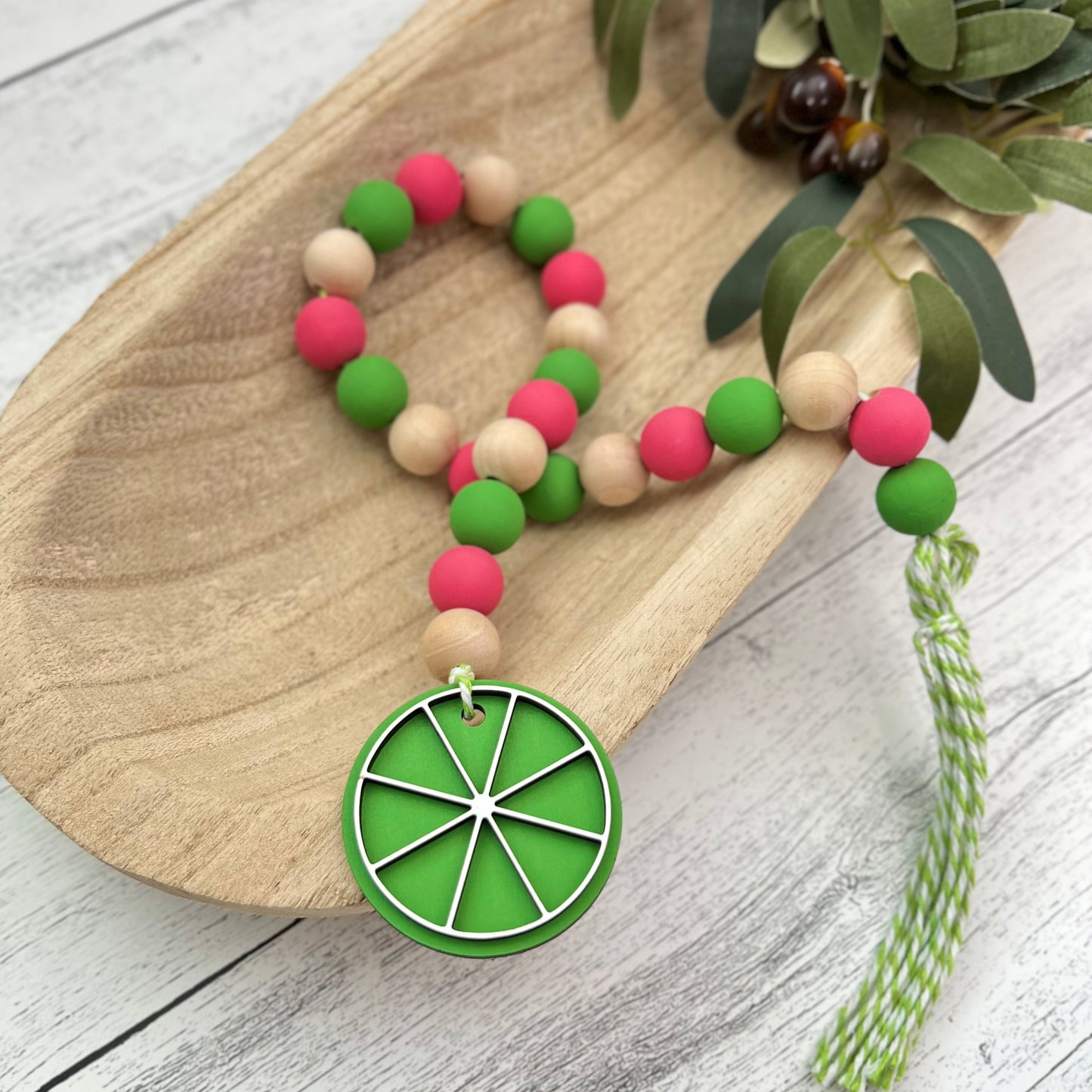 Margarita Themed Wooden Bead Garland