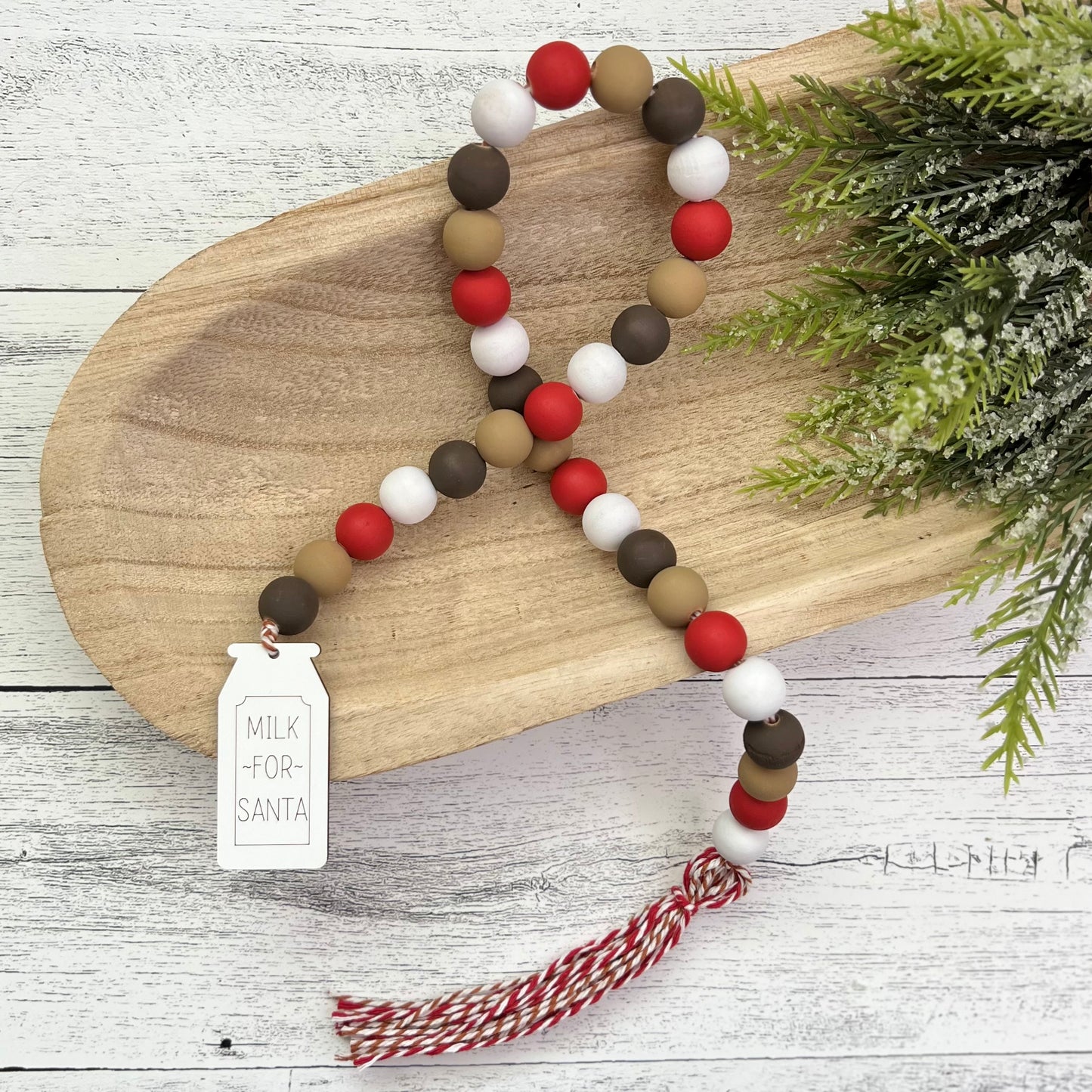 Milk & Cookies Themed Wooden Bead Garland