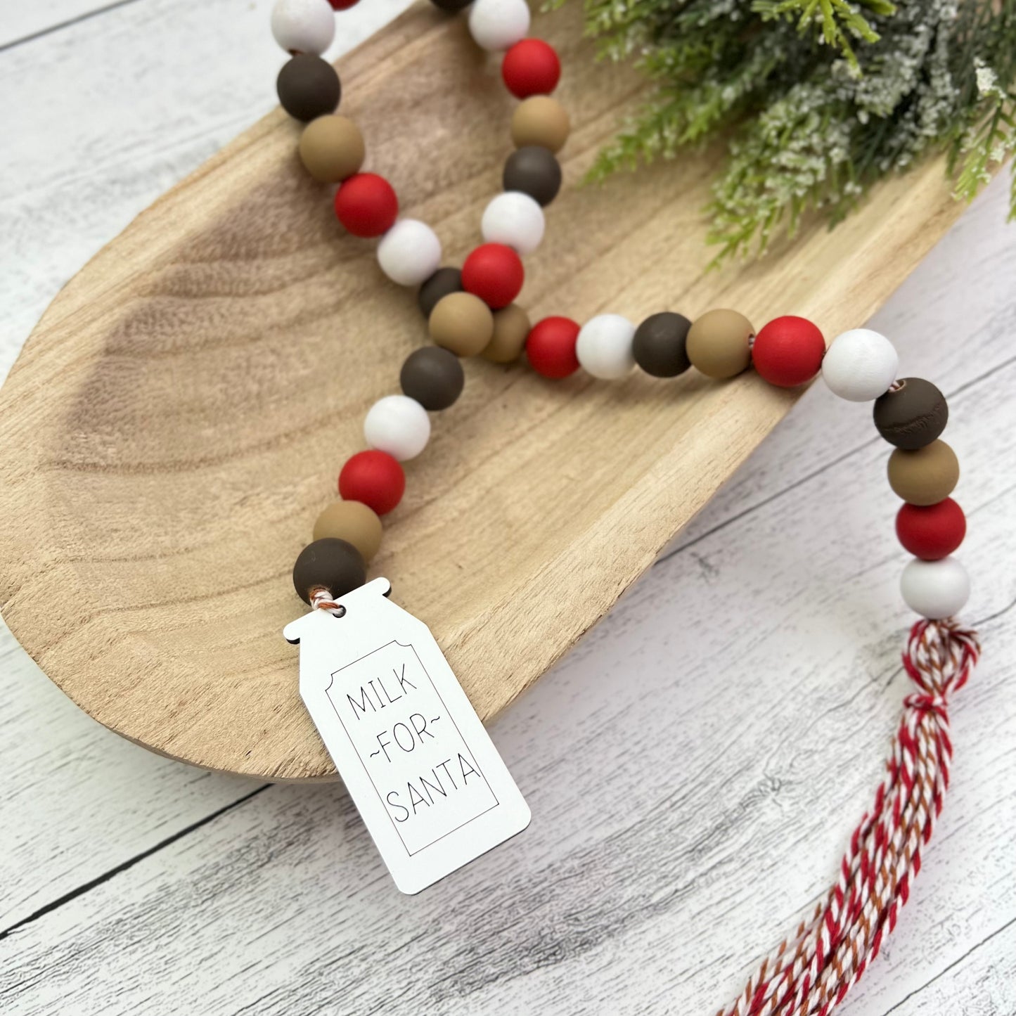 Milk & Cookies Themed Wooden Bead Garland