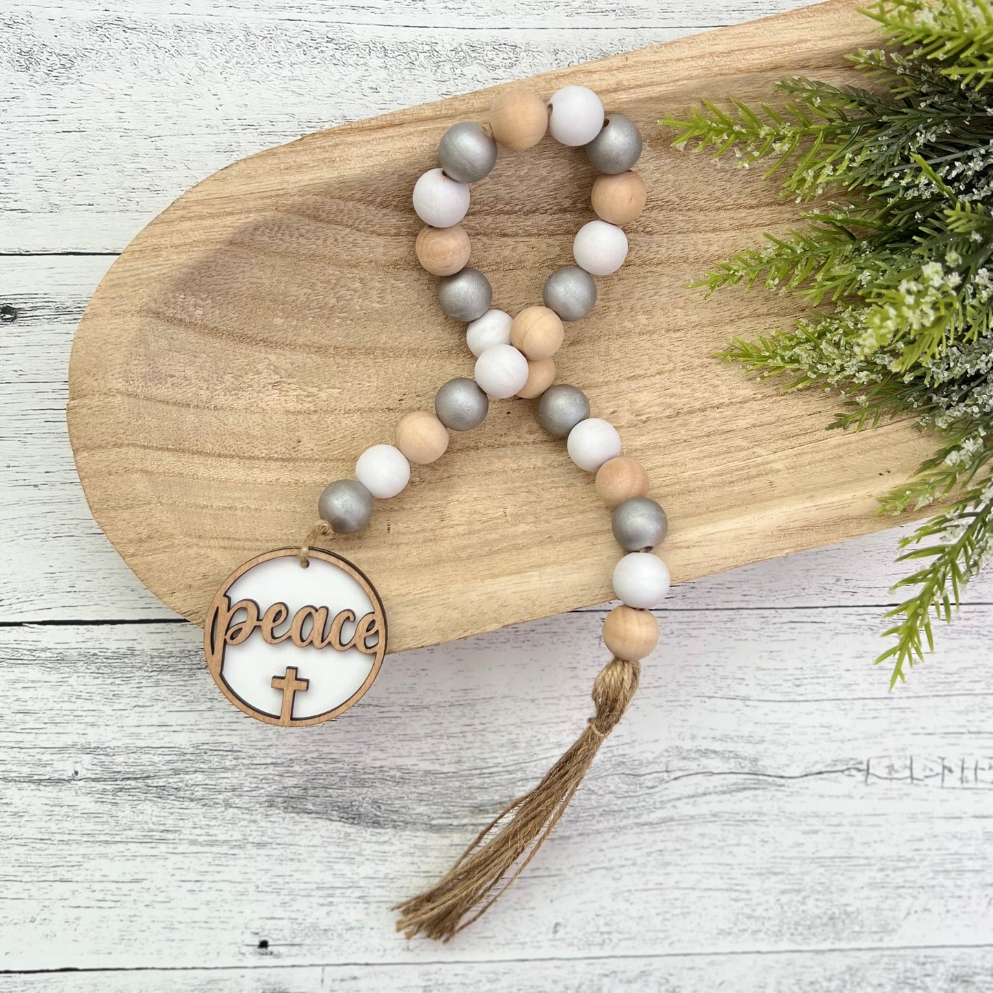 Nativity Themed Wooden Bead Garland