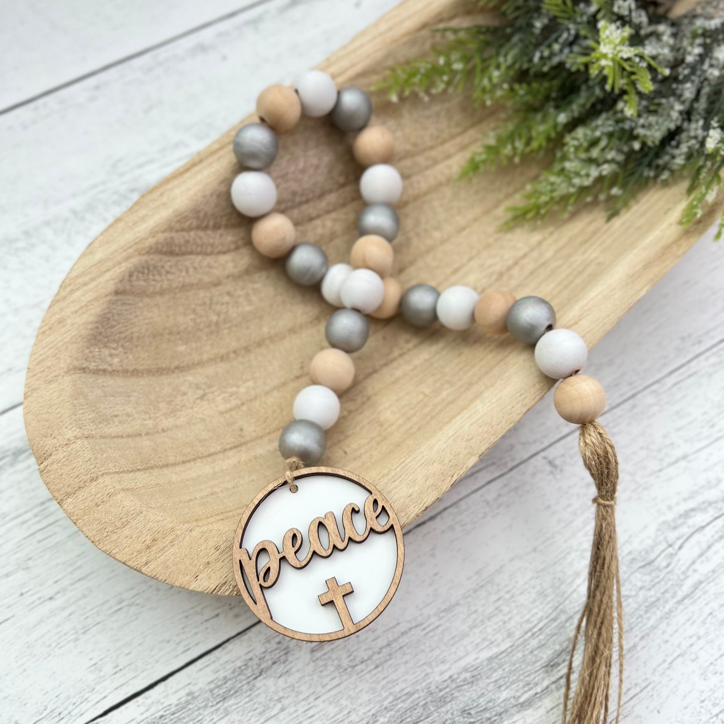 Nativity Themed Wooden Bead Garland