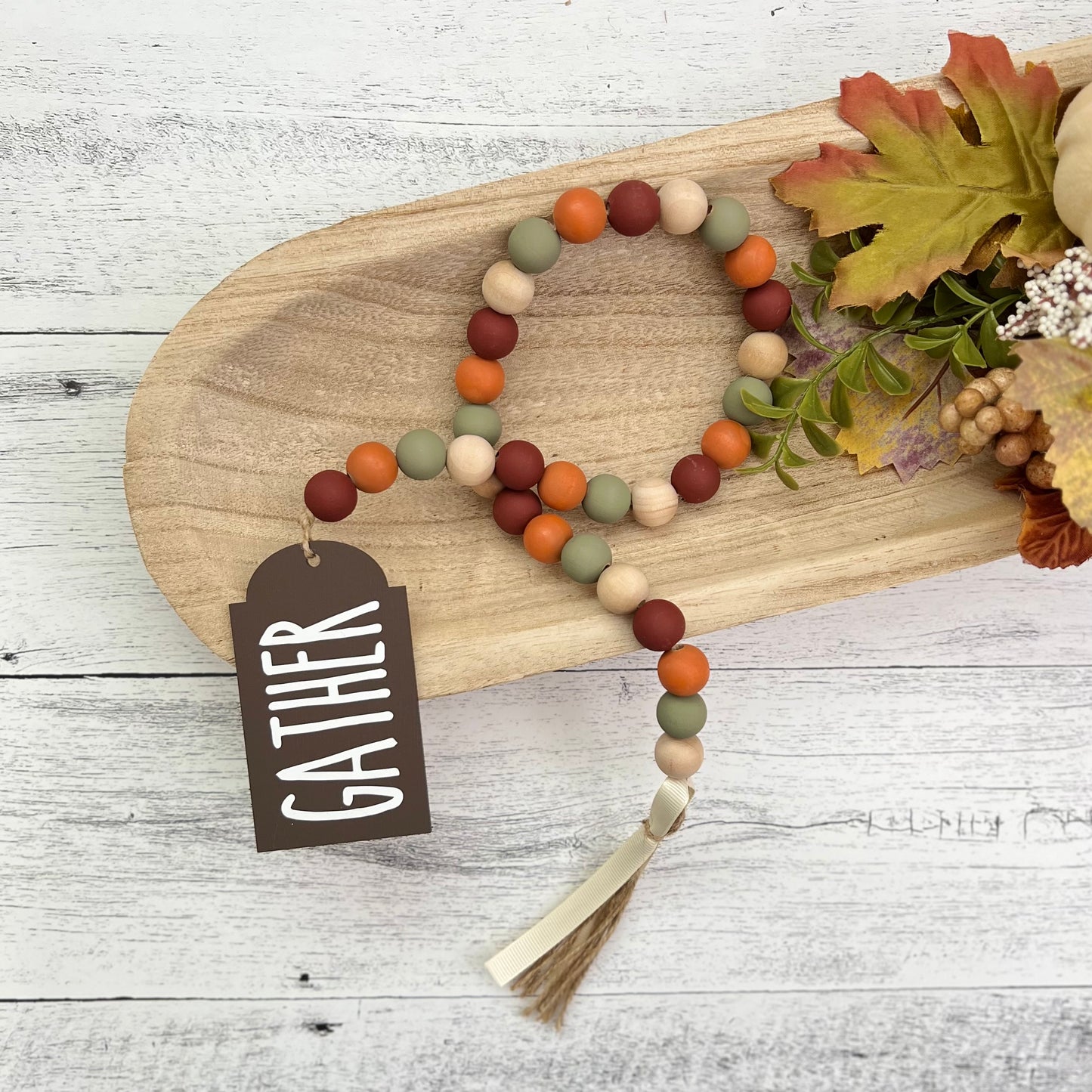 Fall Themed Wooden Bead Garland