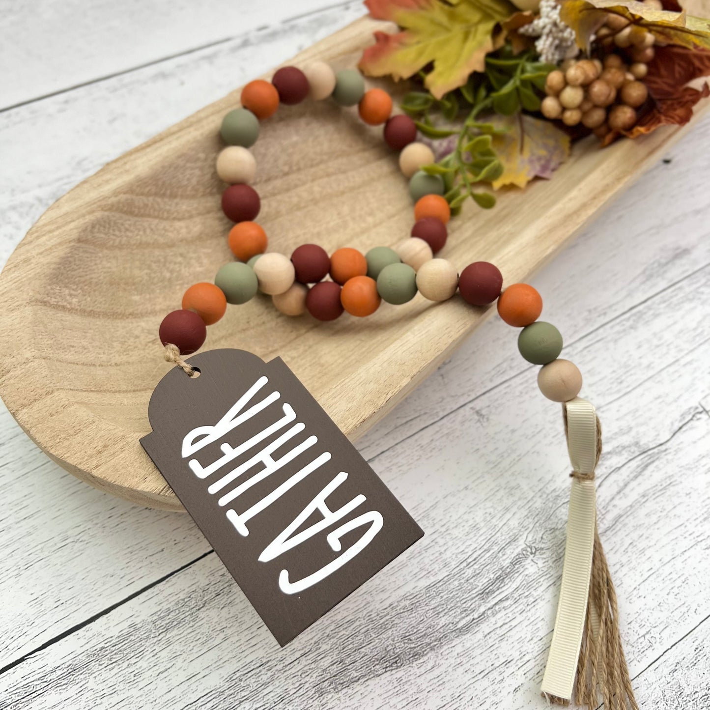 Fall Themed Wooden Bead Garland
