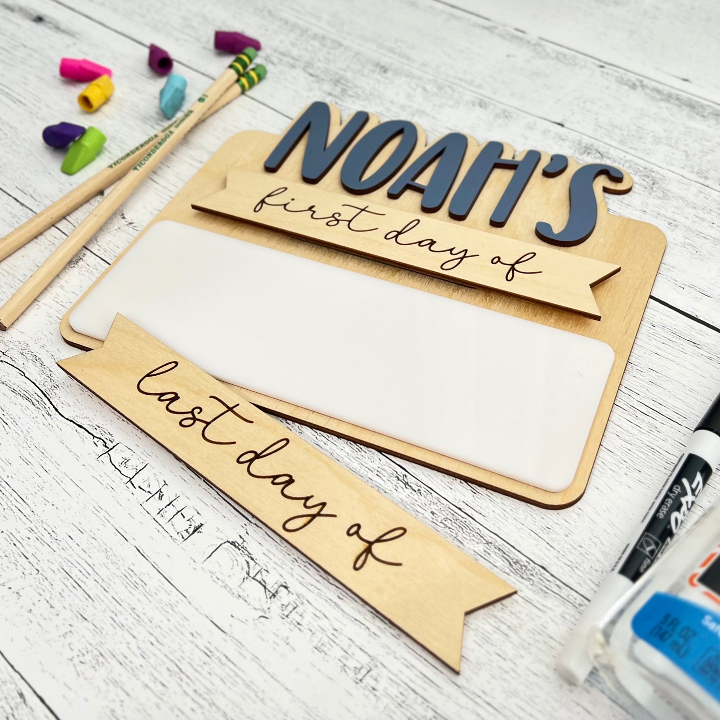 Personalized Dry Erase Reusable First Last Day Of School School Photo Prop Sign