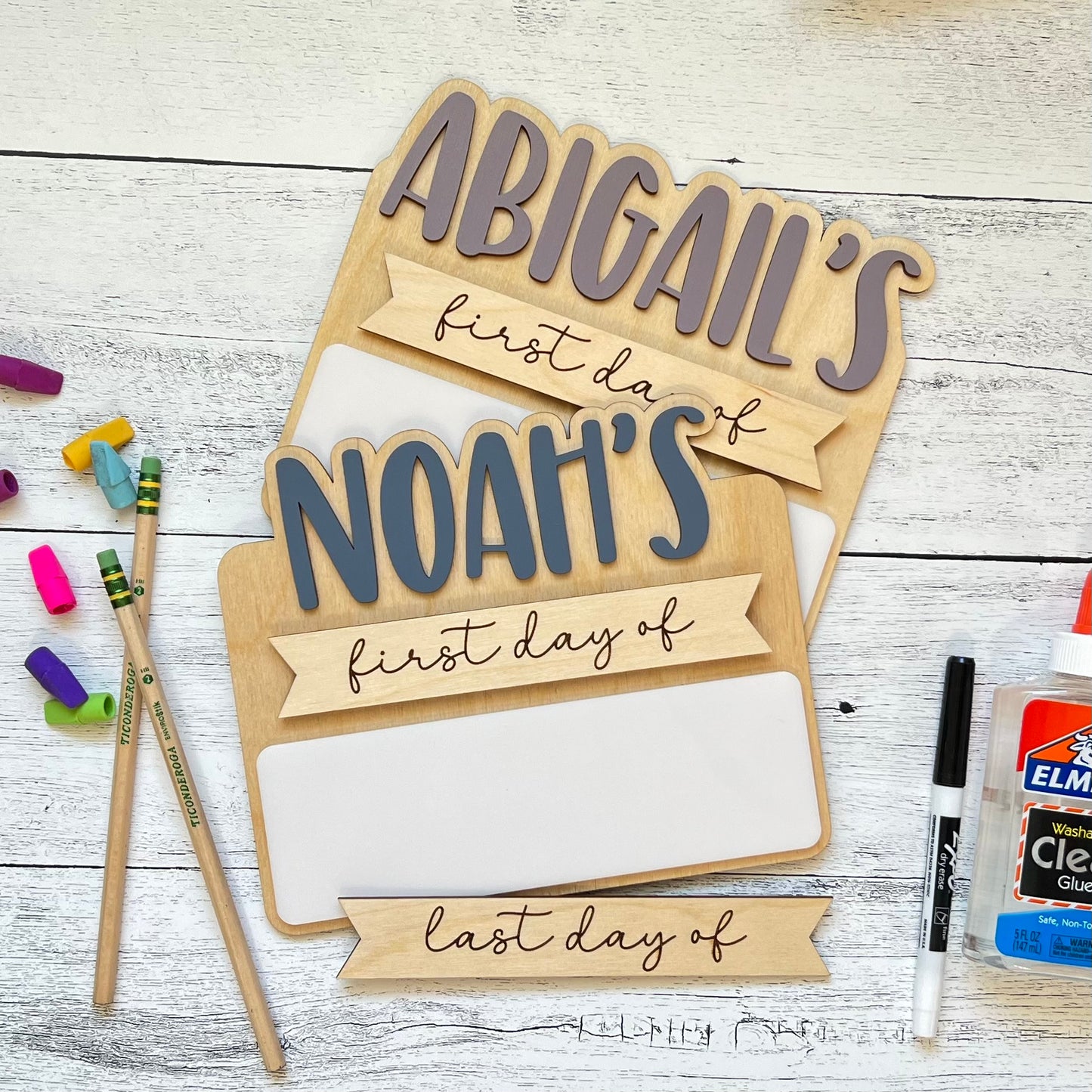 Personalized Dry Erase Reusable First Last Day Of School School Photo Prop Sign
