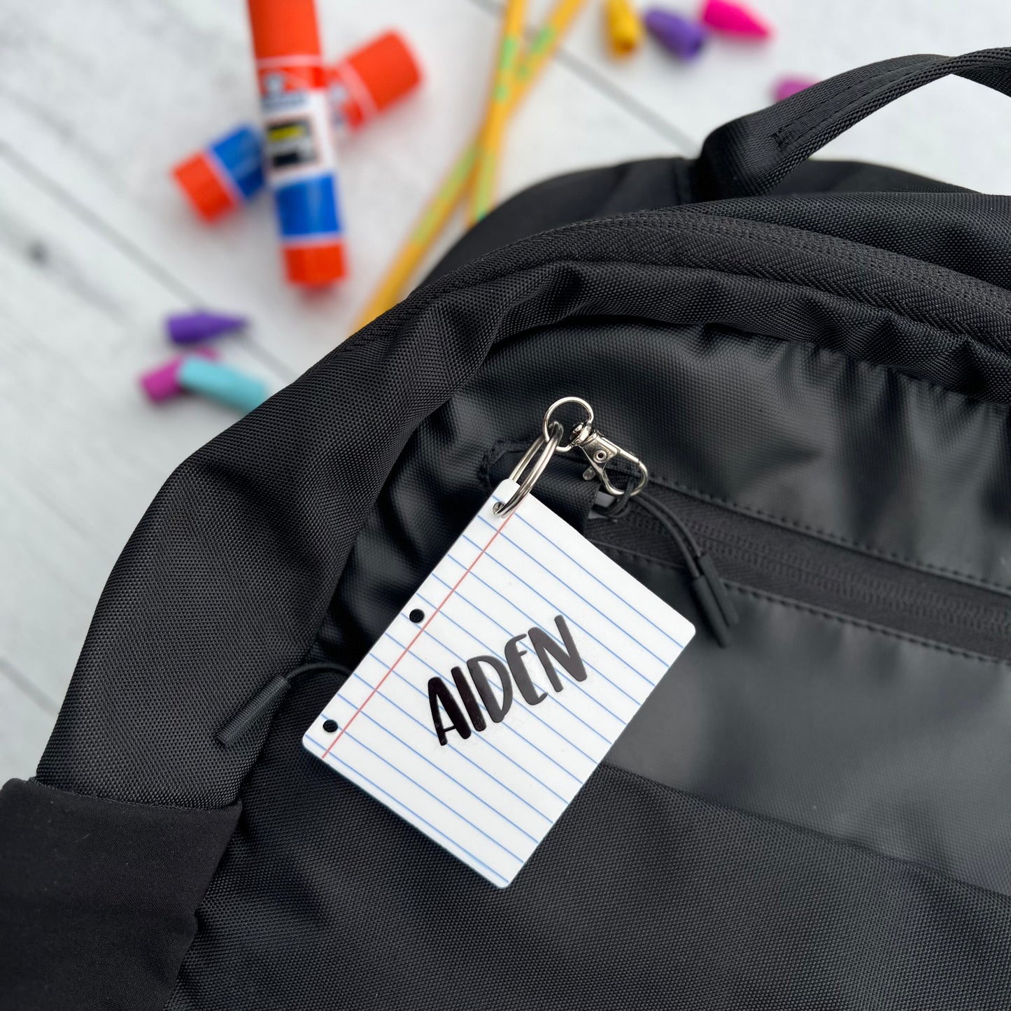 Personalized Back Pack Tag | Lined Paper